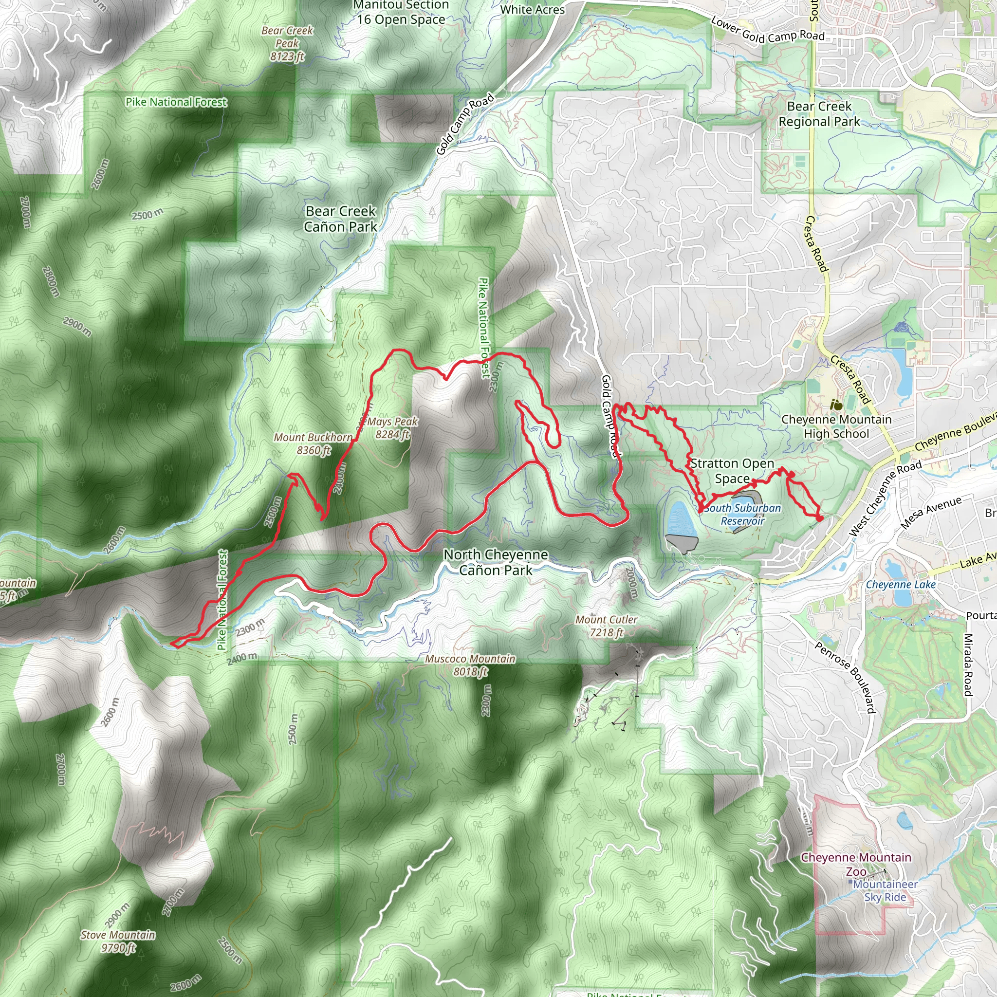 Jack Trail and Ridge Loop Trail mobile static map