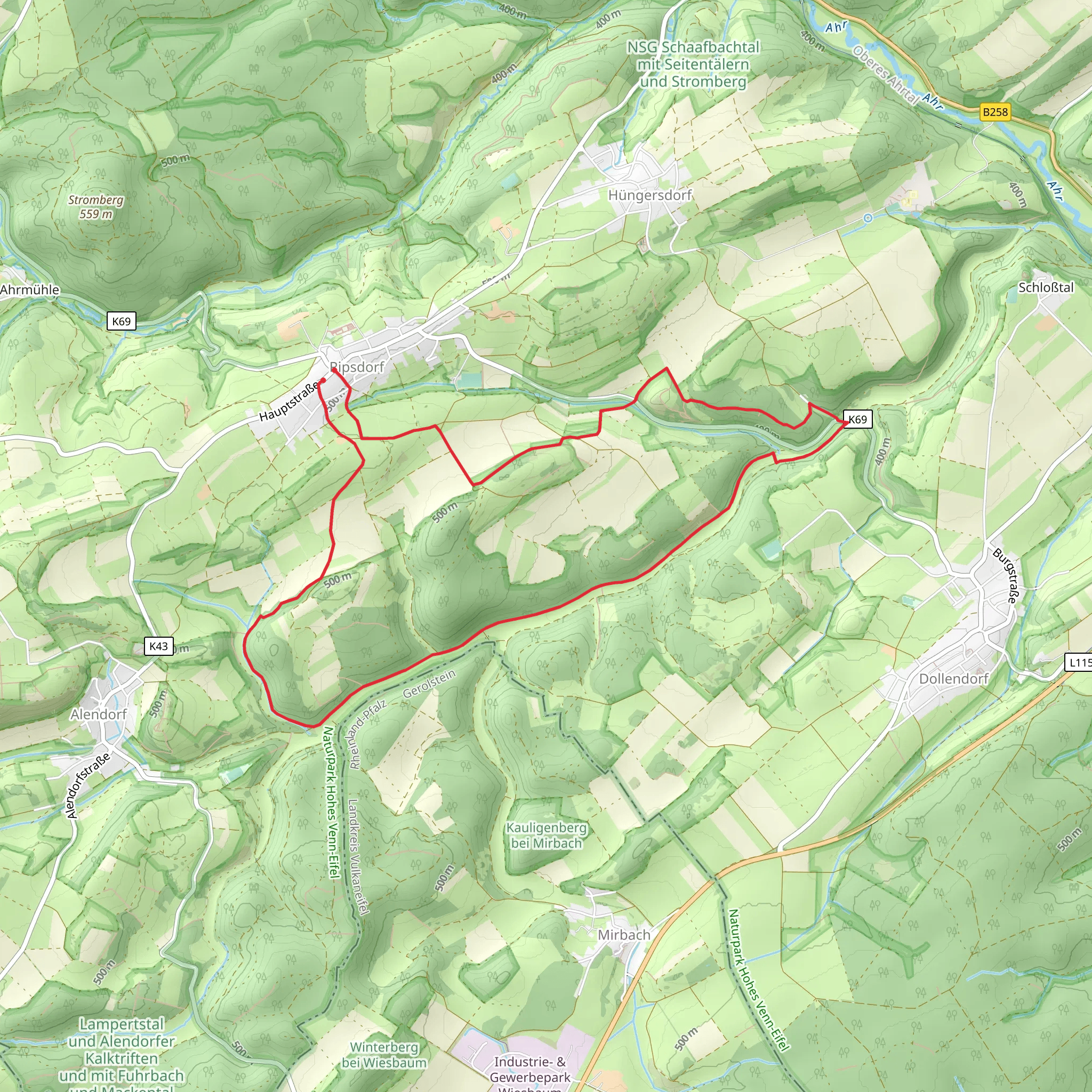 Wacholderweg and Eifelschleife Wo Baeche verschwinden mobile static map