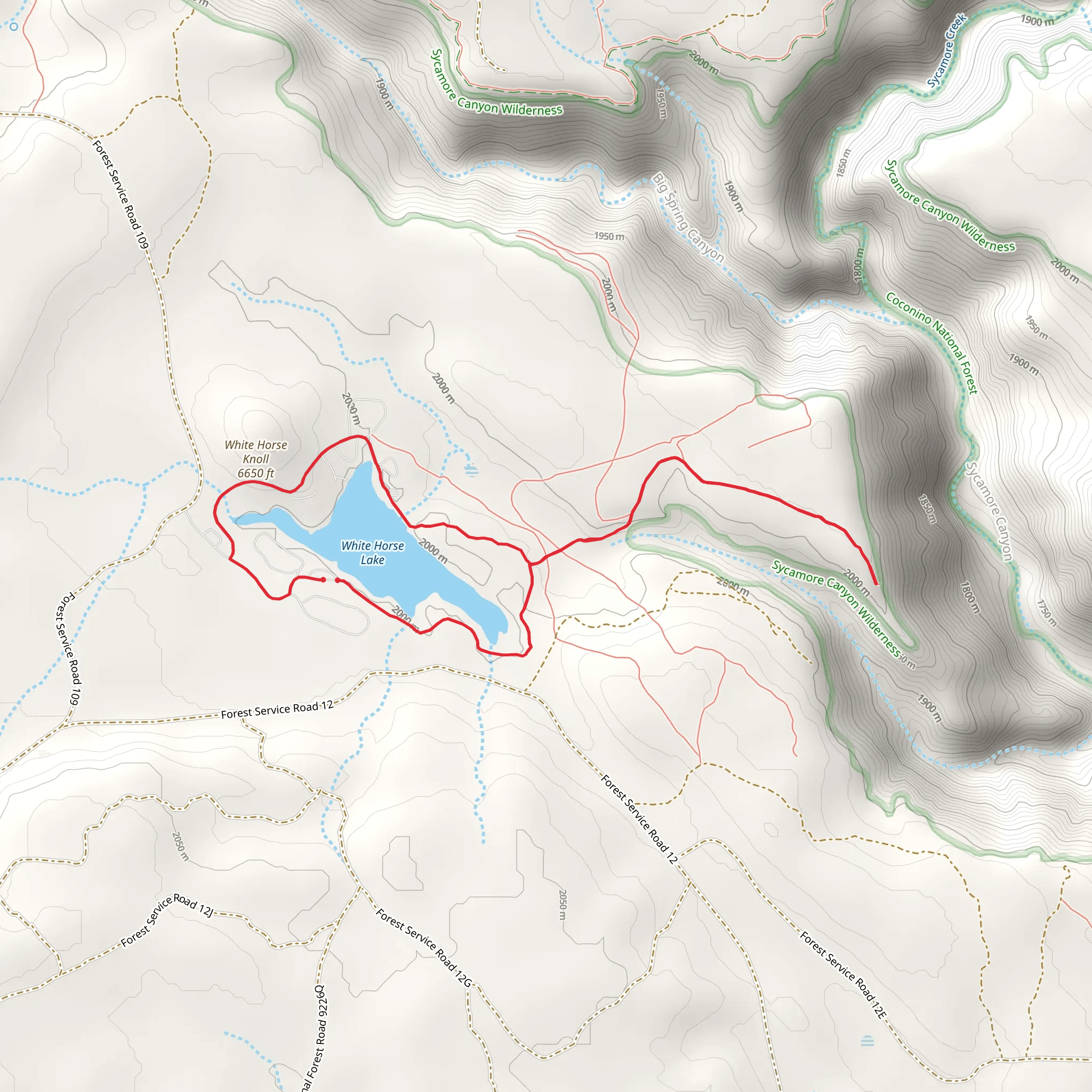 Canyon Overlook Trail and White Horse Lake Loop mobile static map