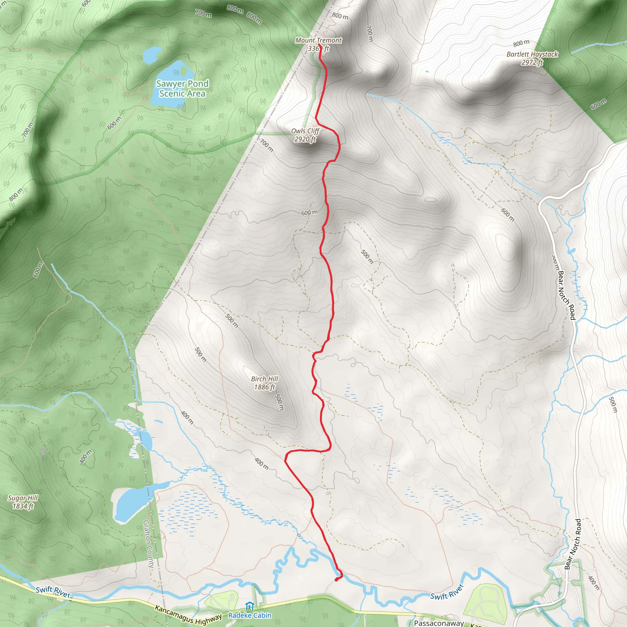 Brunel Trail via Sawyer Pond Trail mobile static map