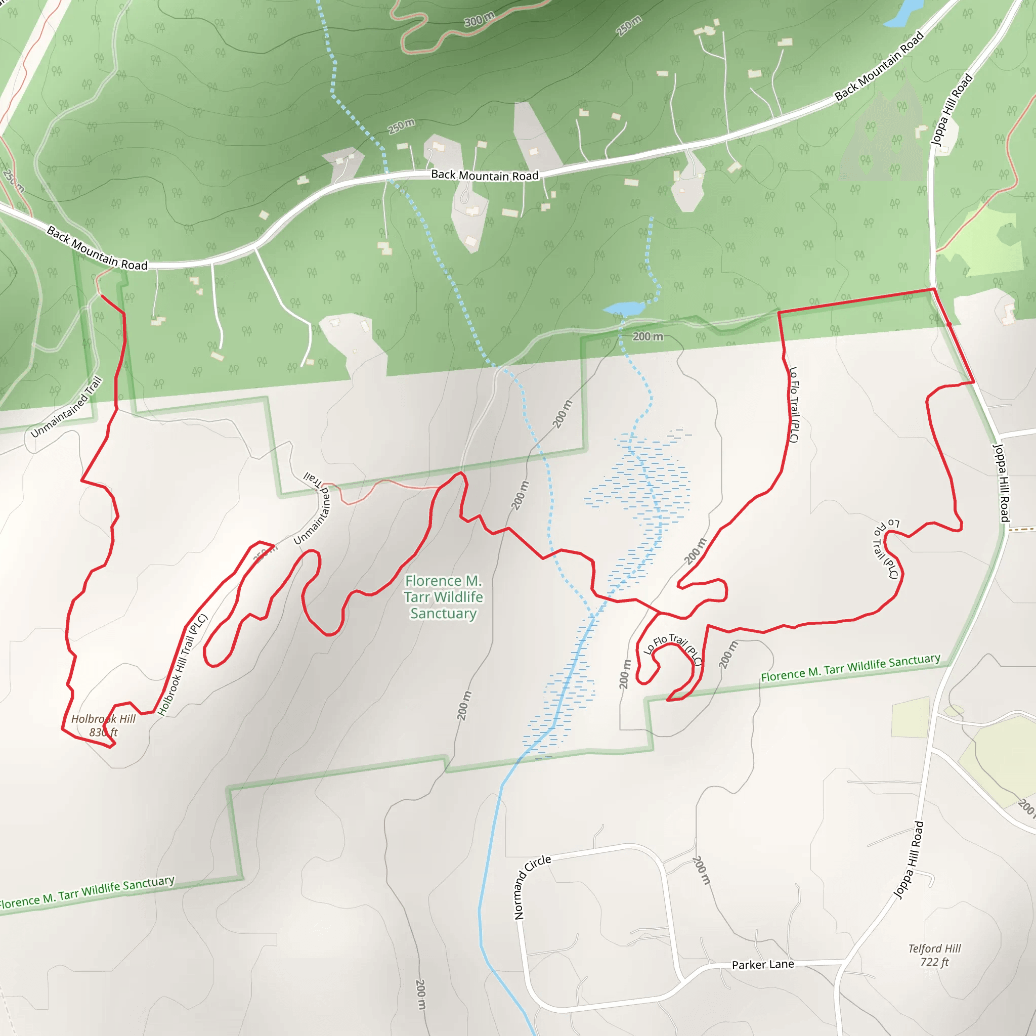 Holbrook Hill Trail mobile static map