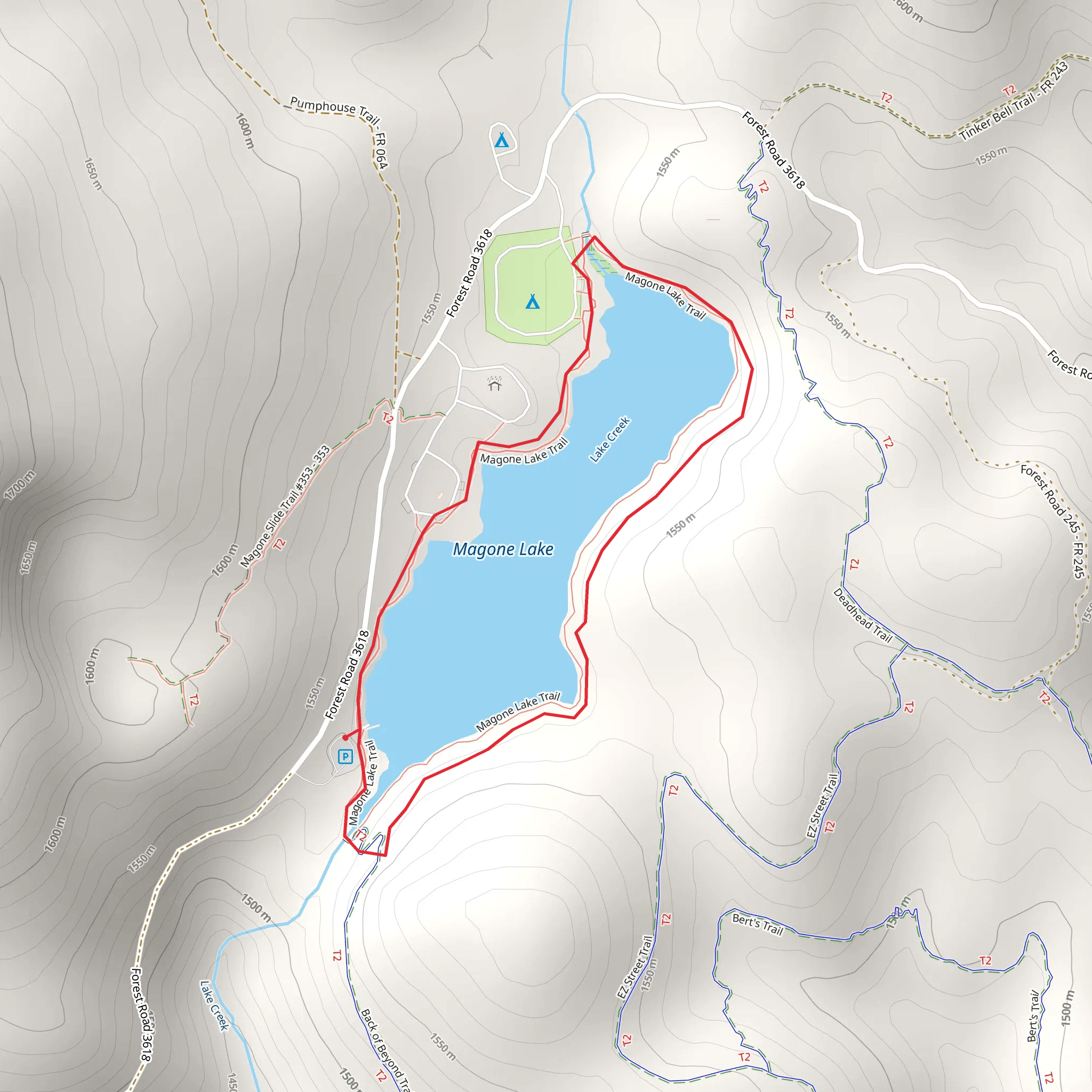 Magone Lake Loop mobile static map