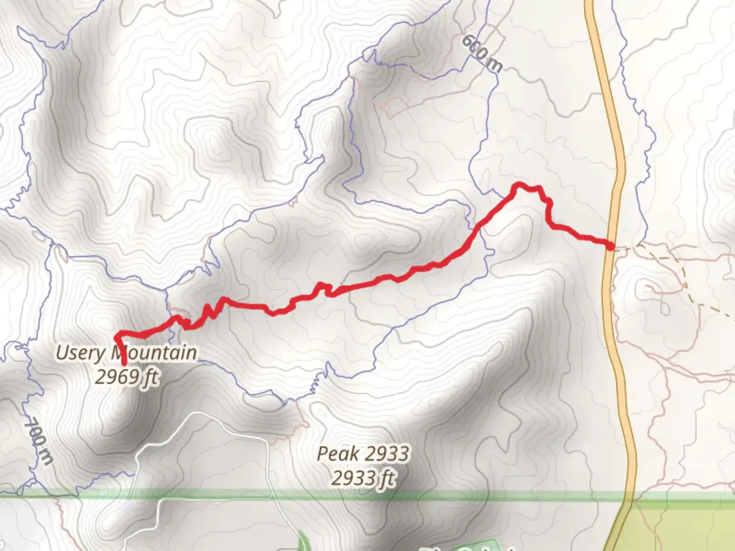An image depicting the trail Usery Mountain via Alp D'Huez Trail and its surrounding area.