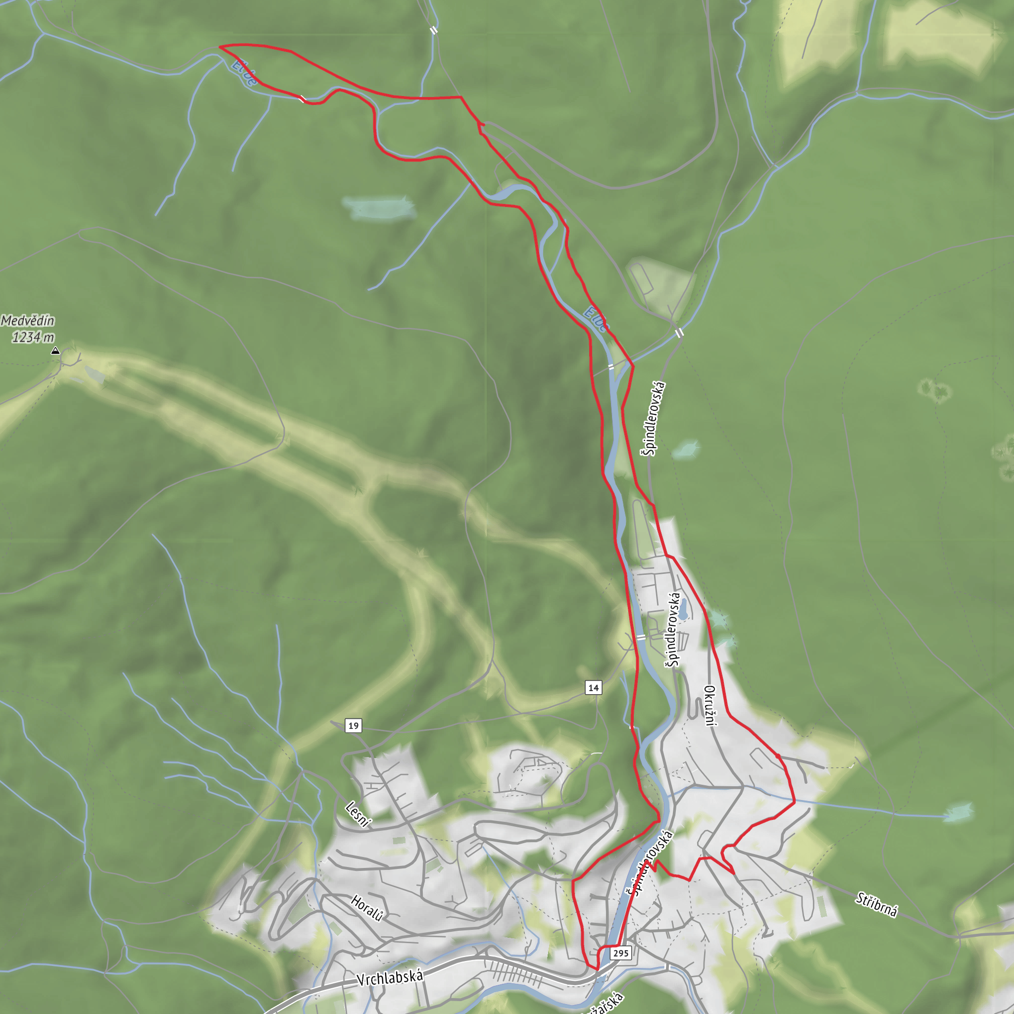 Hike round Špindlerův Mlýn mobile static map