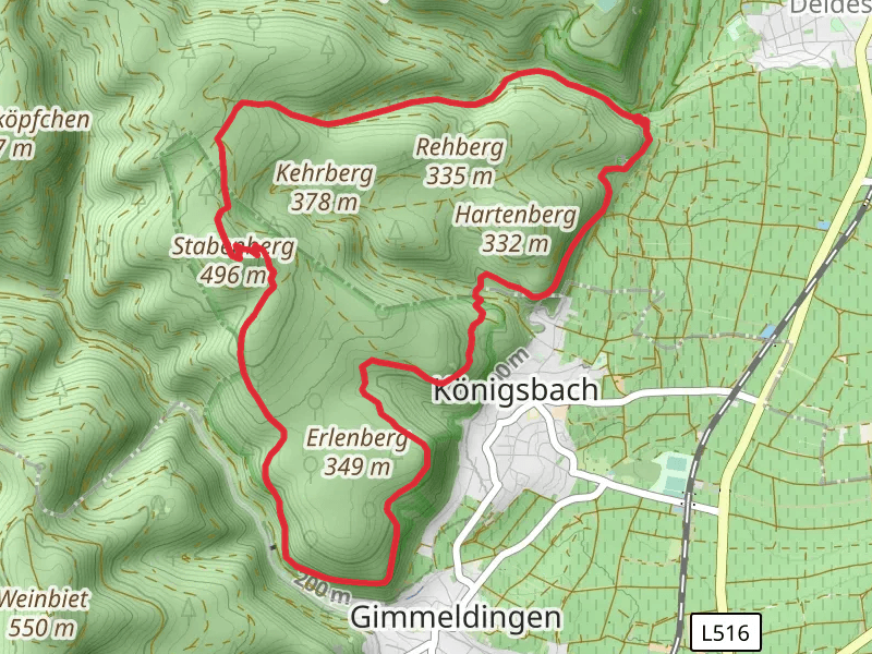 Stabenberg and Konigsbach Loop via Muhltal RW 5