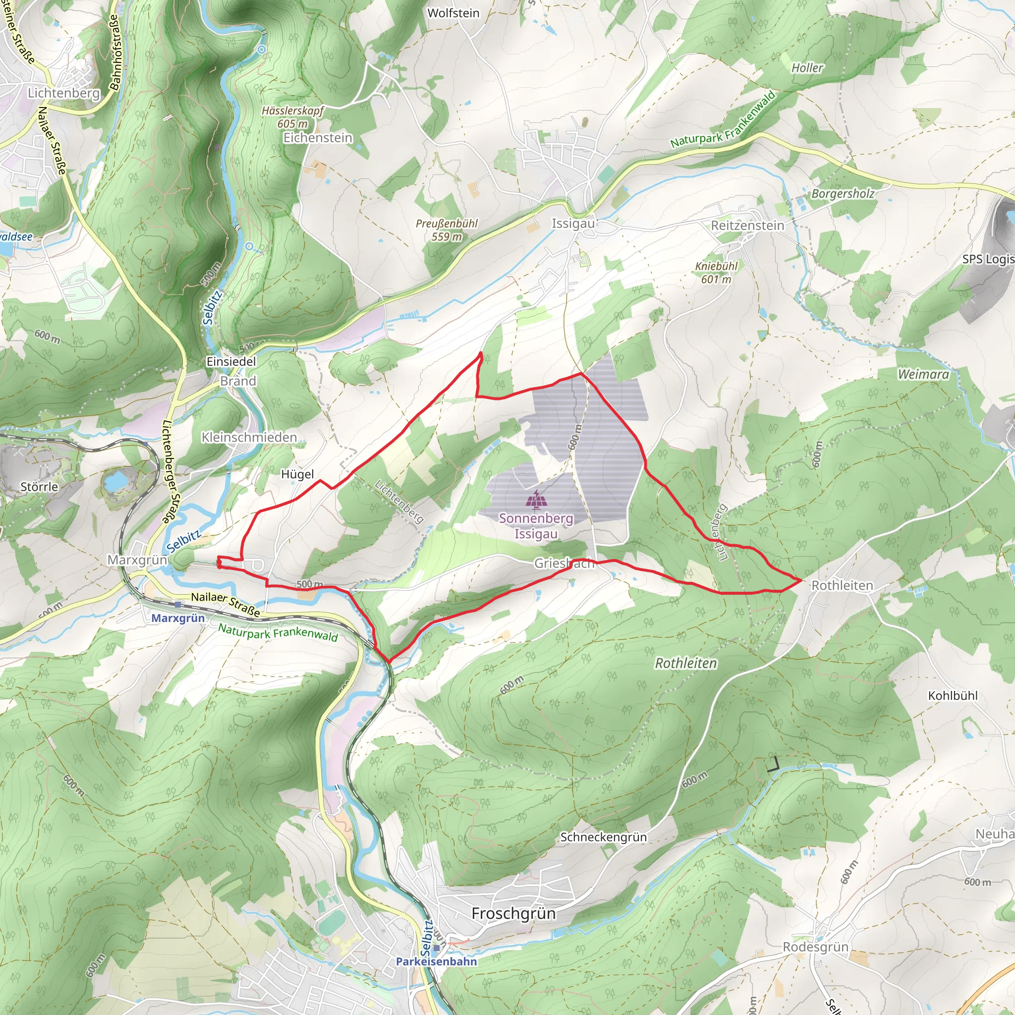 Marxgrüner and Froschgruener Weg OS mobile static map