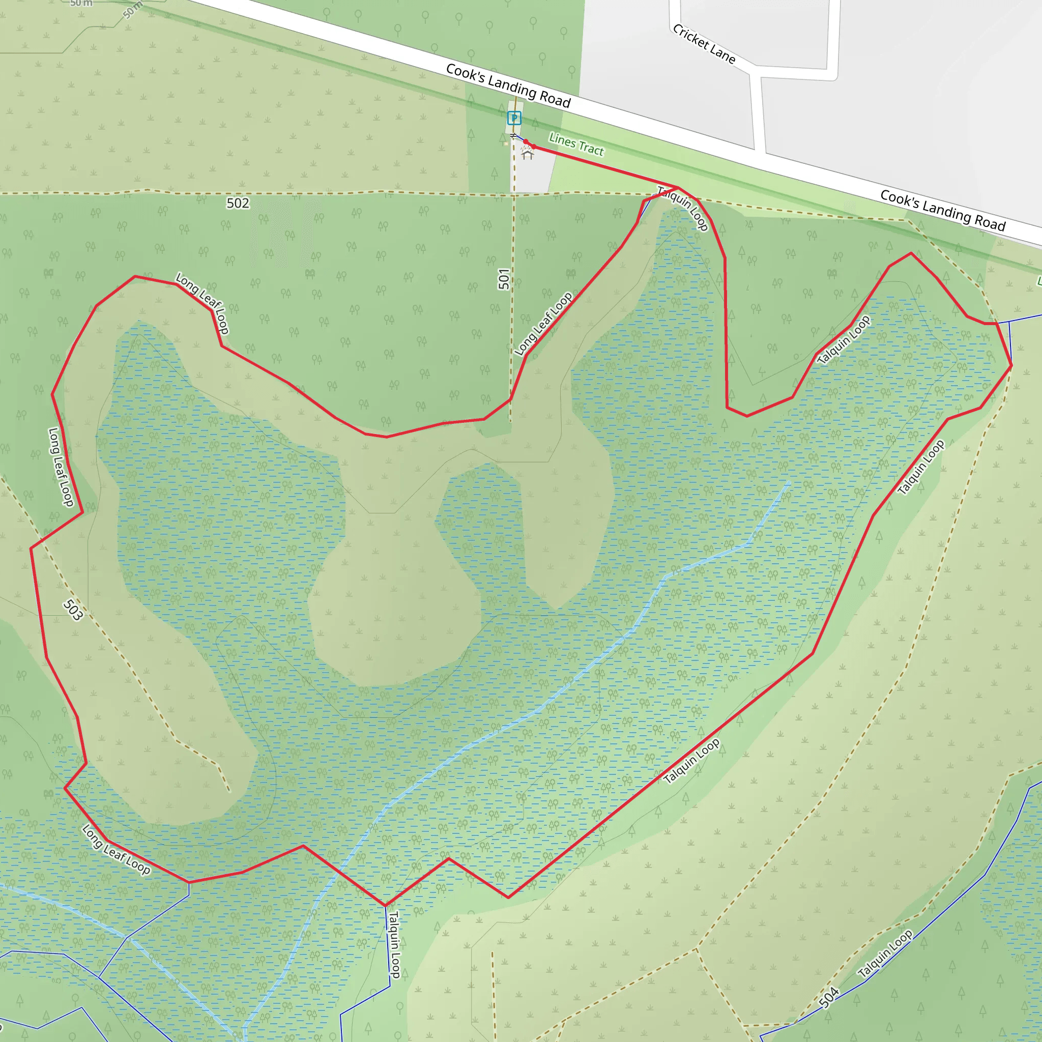 Long Leaf and Talquin Loop mobile static map