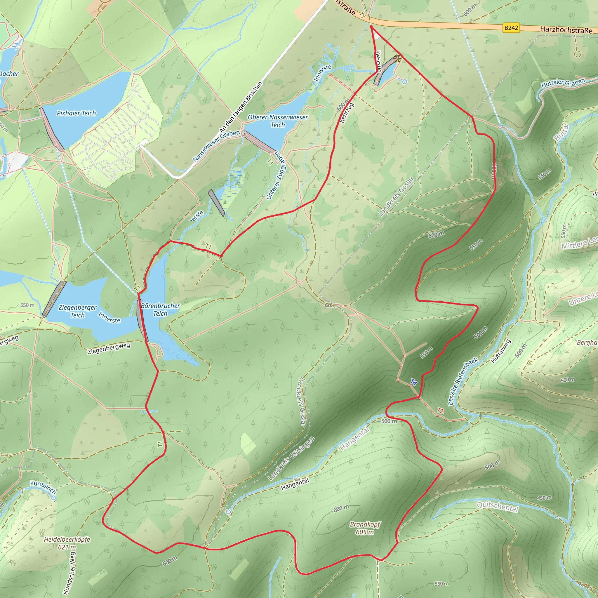 Bärenbrucher Teich, Brandkopf and Kehrzug Loop mobile static map
