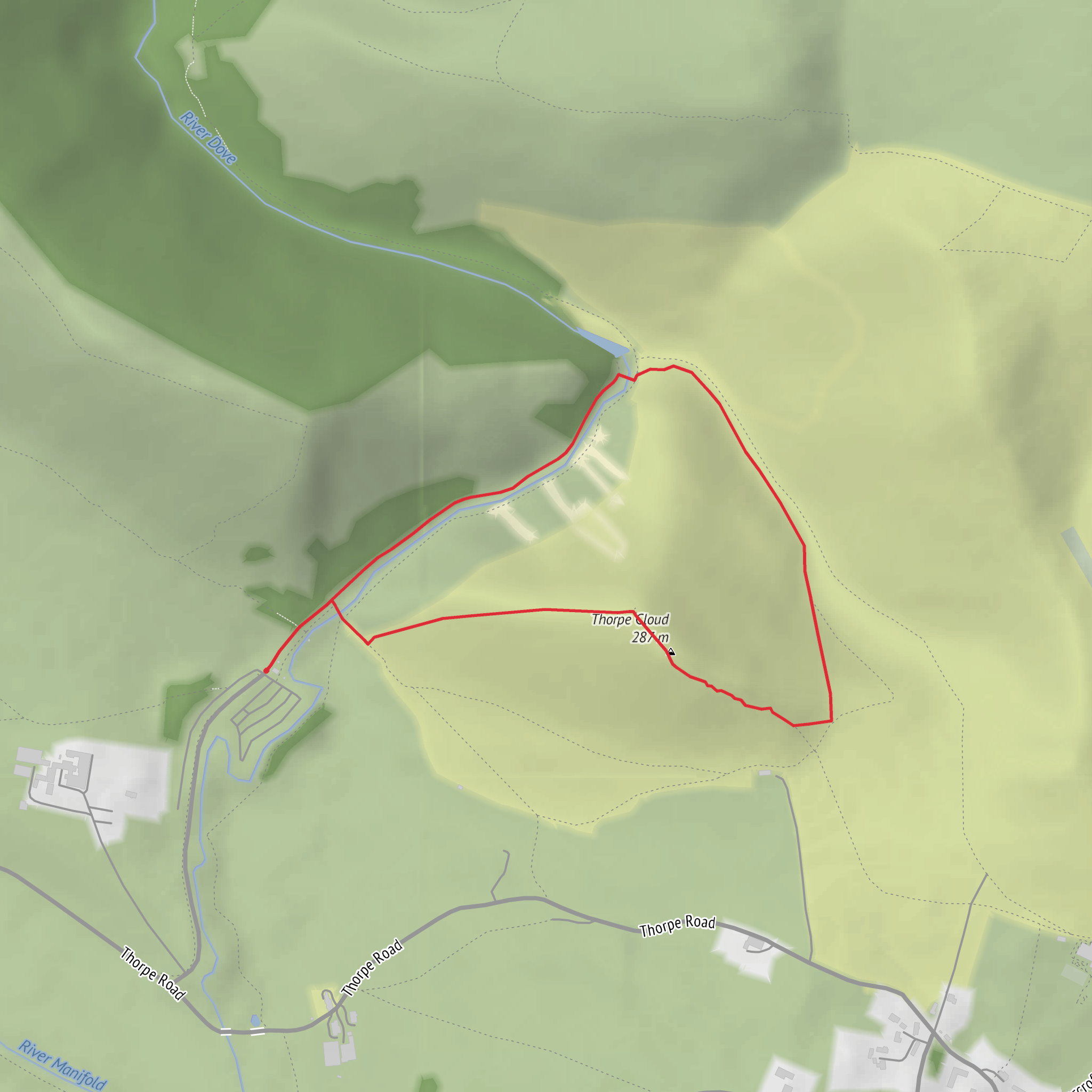 Stepping Stones and Thorpe Cloud Loop mobile static map