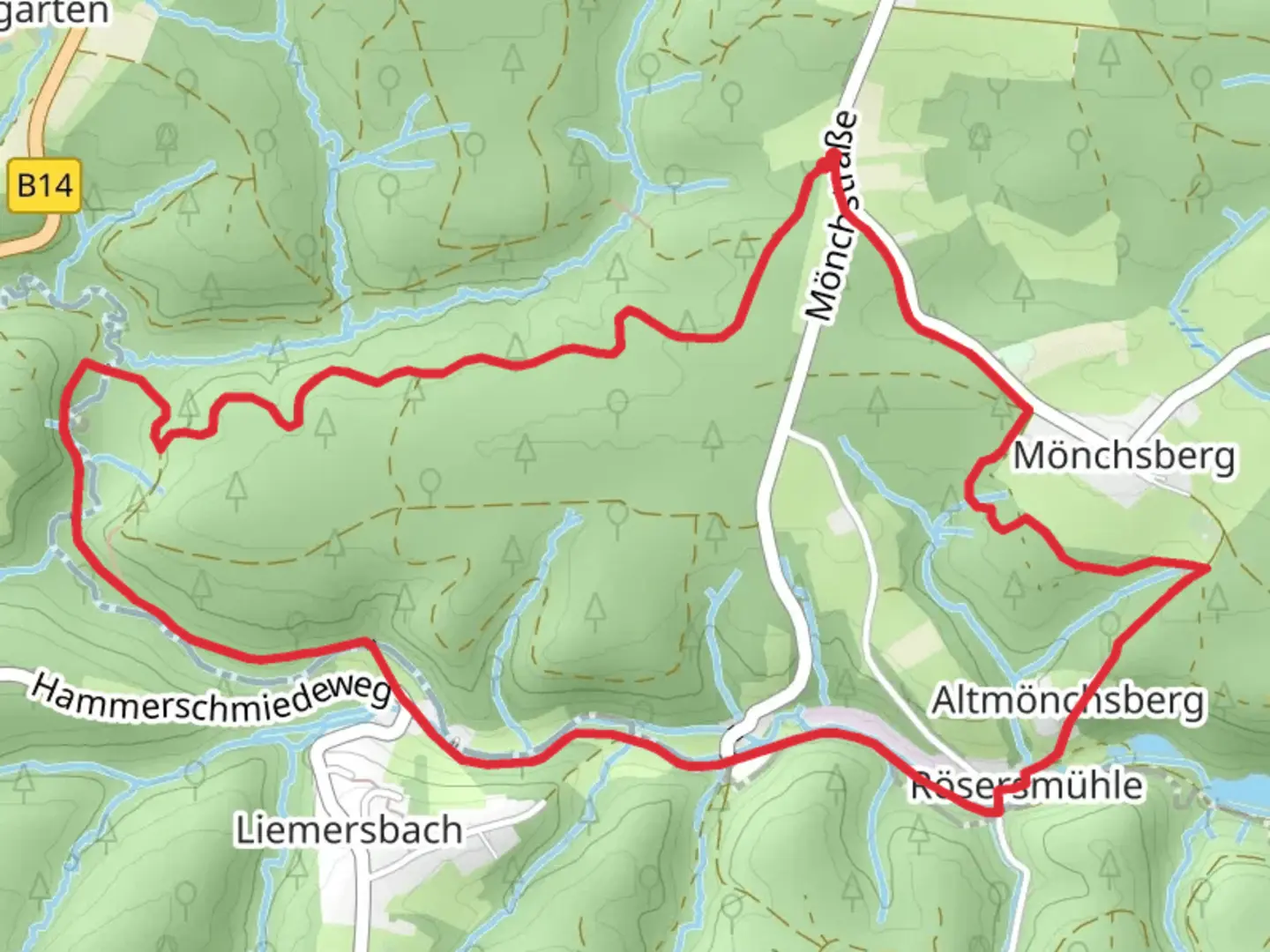 An image depicting the trail Fuxi Lehrpfad Teil and its surrounding area.
