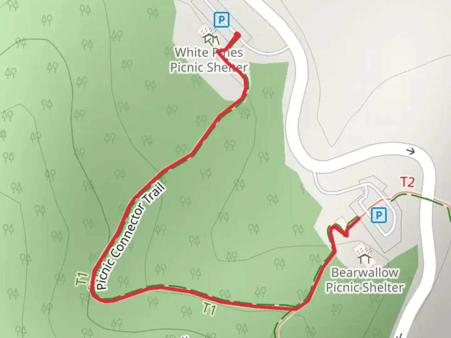 An image depicting the trail Picnic Connector Trail and its surrounding area.