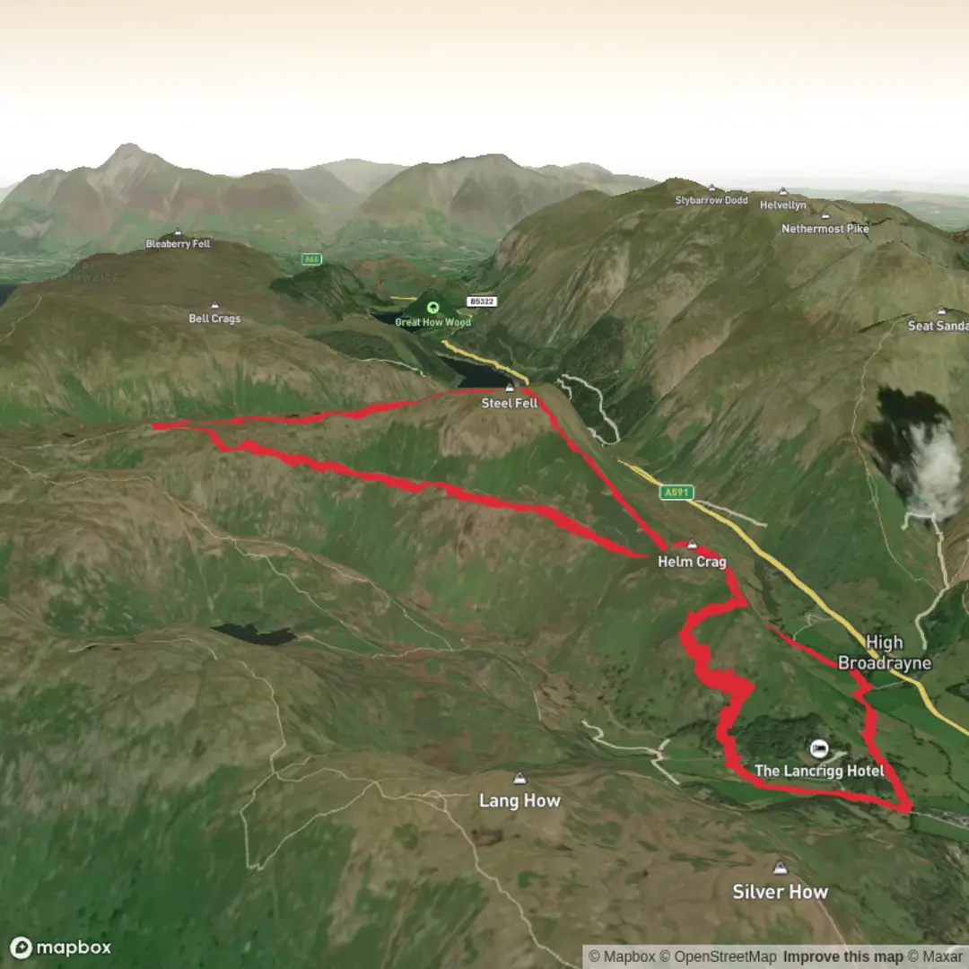 An image depicting the trail Greenburn Round. and its surrounding area.