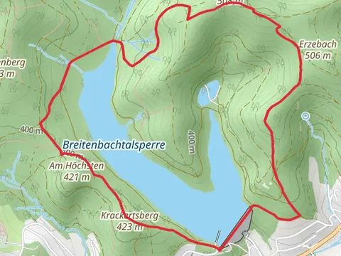 Breitenbachtalsperre Loop via Kalorienpfad