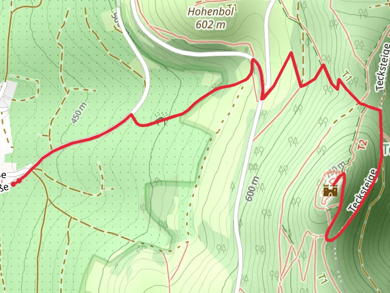 Teckberg Walk via Blaues Dreieck Oberboihingen Teck
