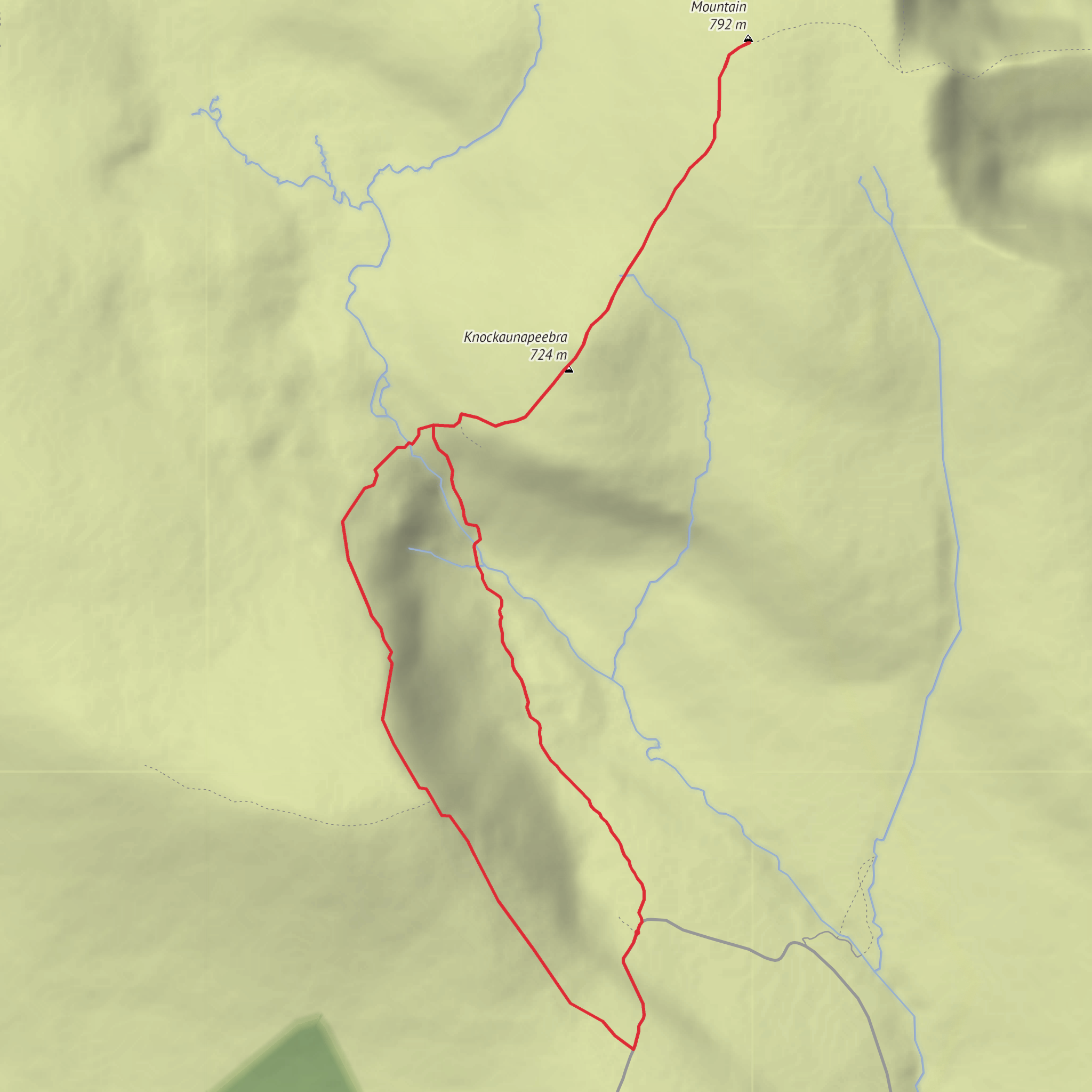 Kilclooney Mountain Via Mahon Falls and Knockaunapeebra mobile static map