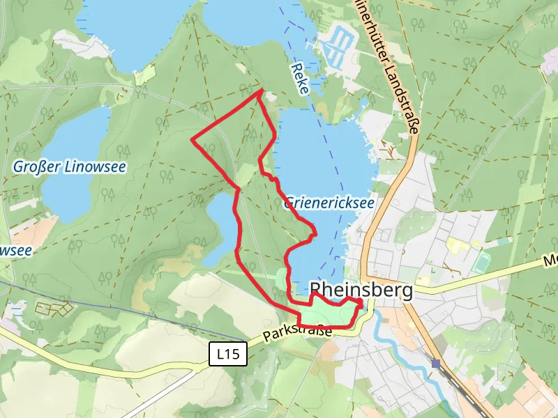 Grienericksee and Boebereckensee via Poetensteig from Rheinsberg