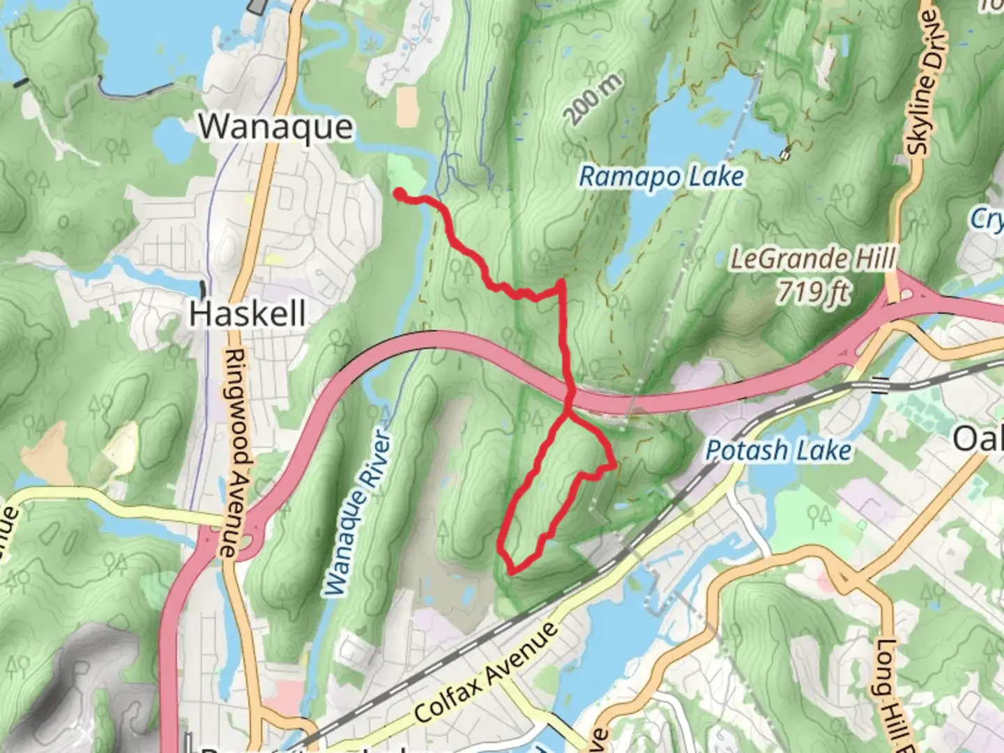 An image depicting the trail Indian Rock trail and Cannonball Trail and its surrounding area.