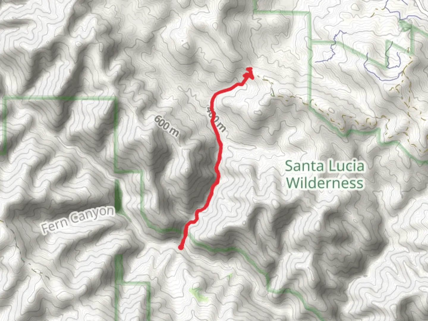 An image depicting the trail Big Falls from Upper Lopez Canyon Road and its surrounding area.