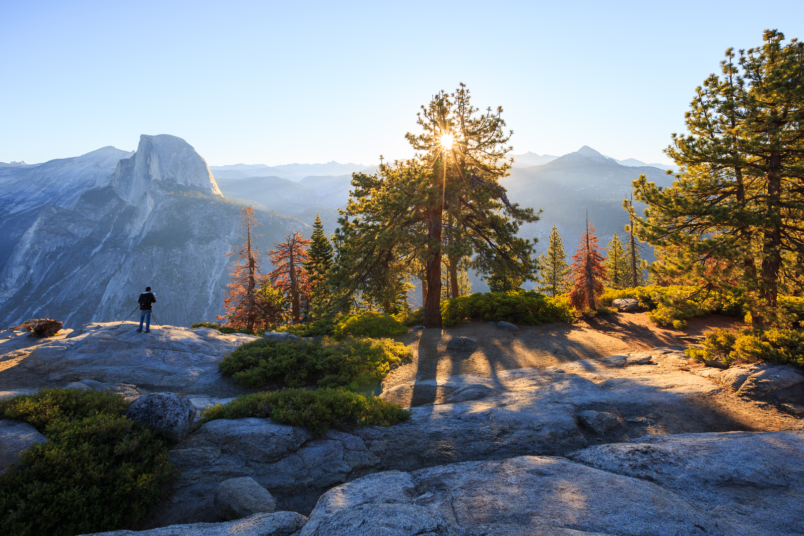 An image depicting the trail Panorama Trail - Short from Glacier Point Road and its surrounding area.