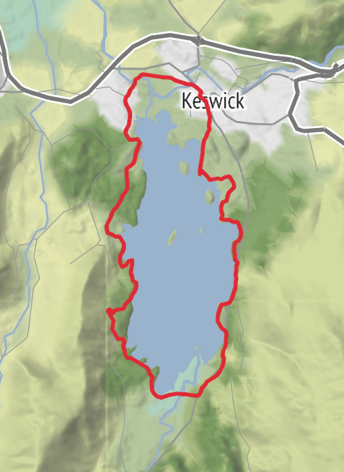 Derwent water circular hike mobile static map