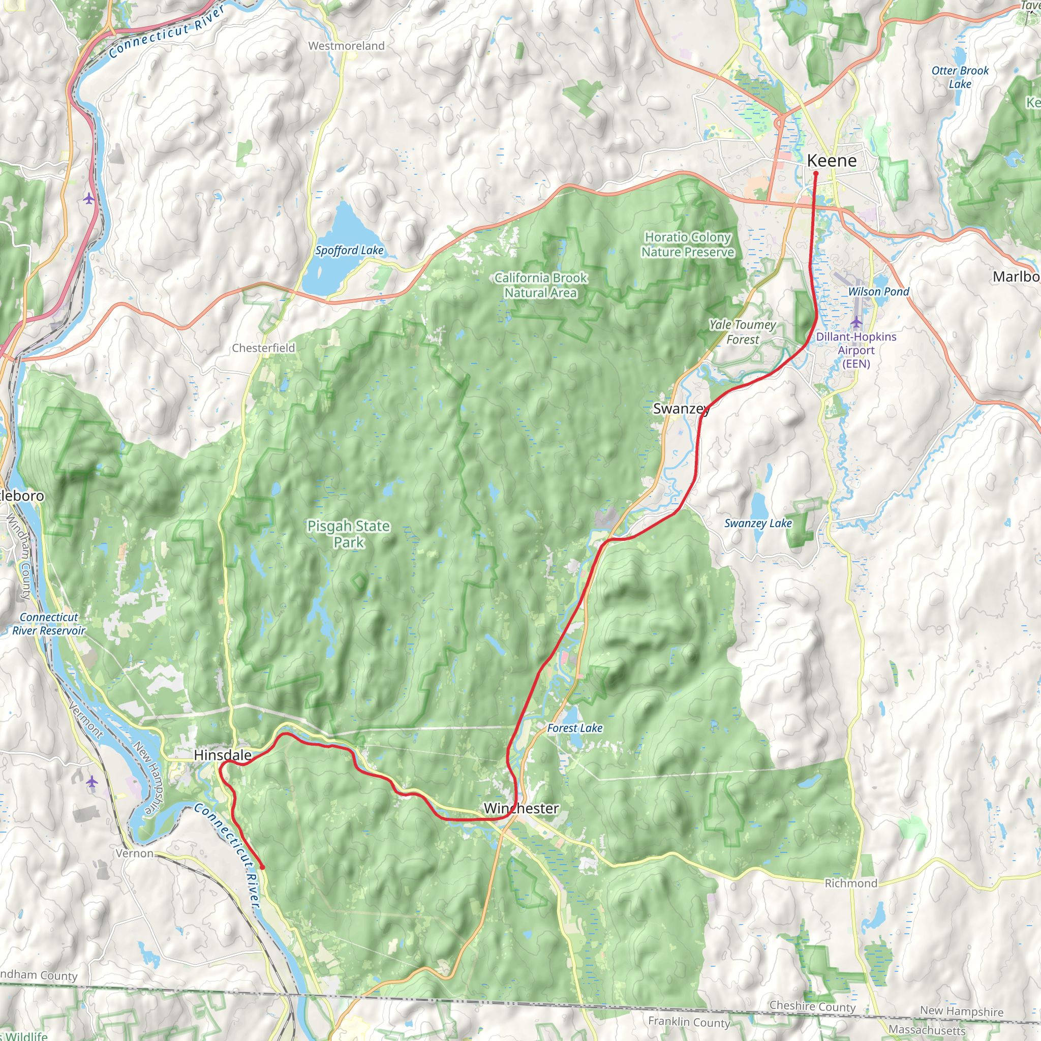 Ashuelot River - Ashuelot Rail Trail mobile static map