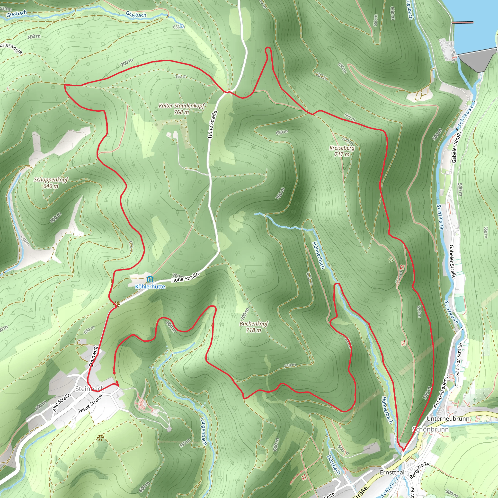 Rundwanderweg Frankenblick Loop mobile static map