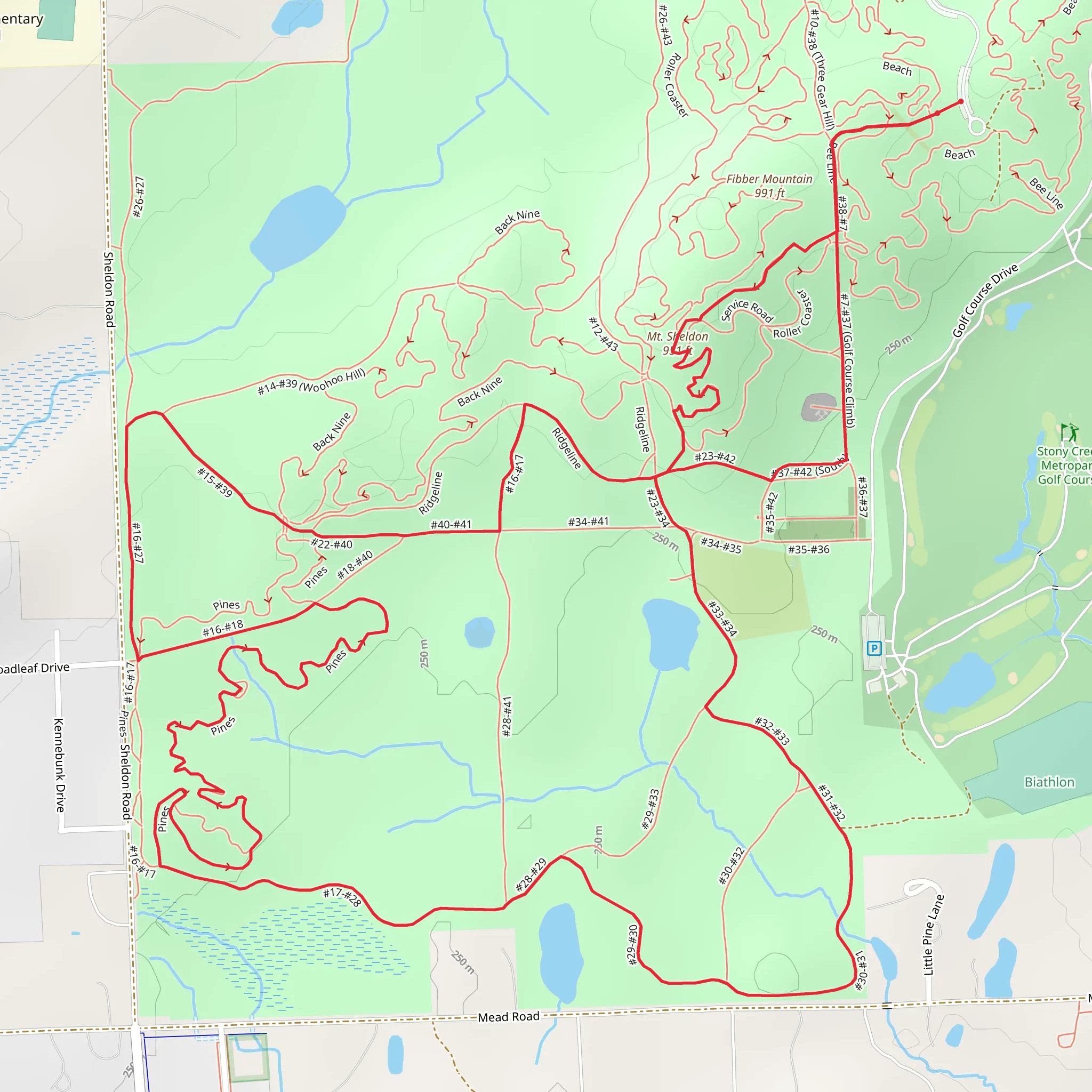West Branch E Parking Connector and Ridgeline Loop mobile static map