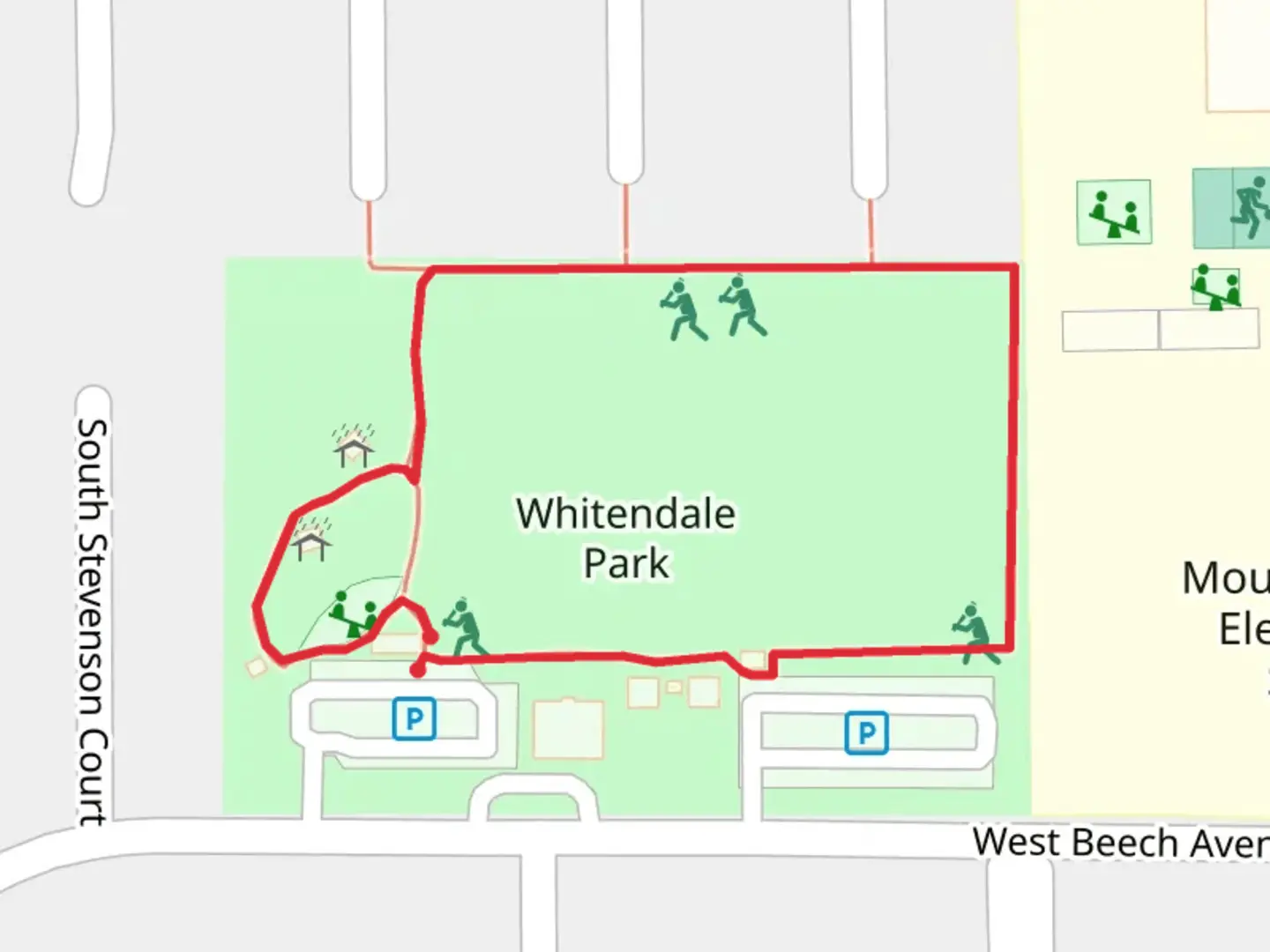 An image depicting the trail Whitendale Park Loop and its surrounding area.