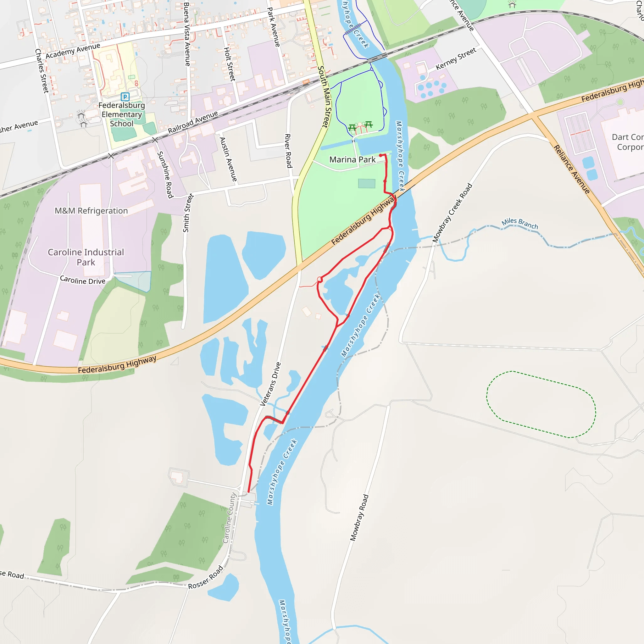Marshyhope Creek Loop - Marina Park mobile static map