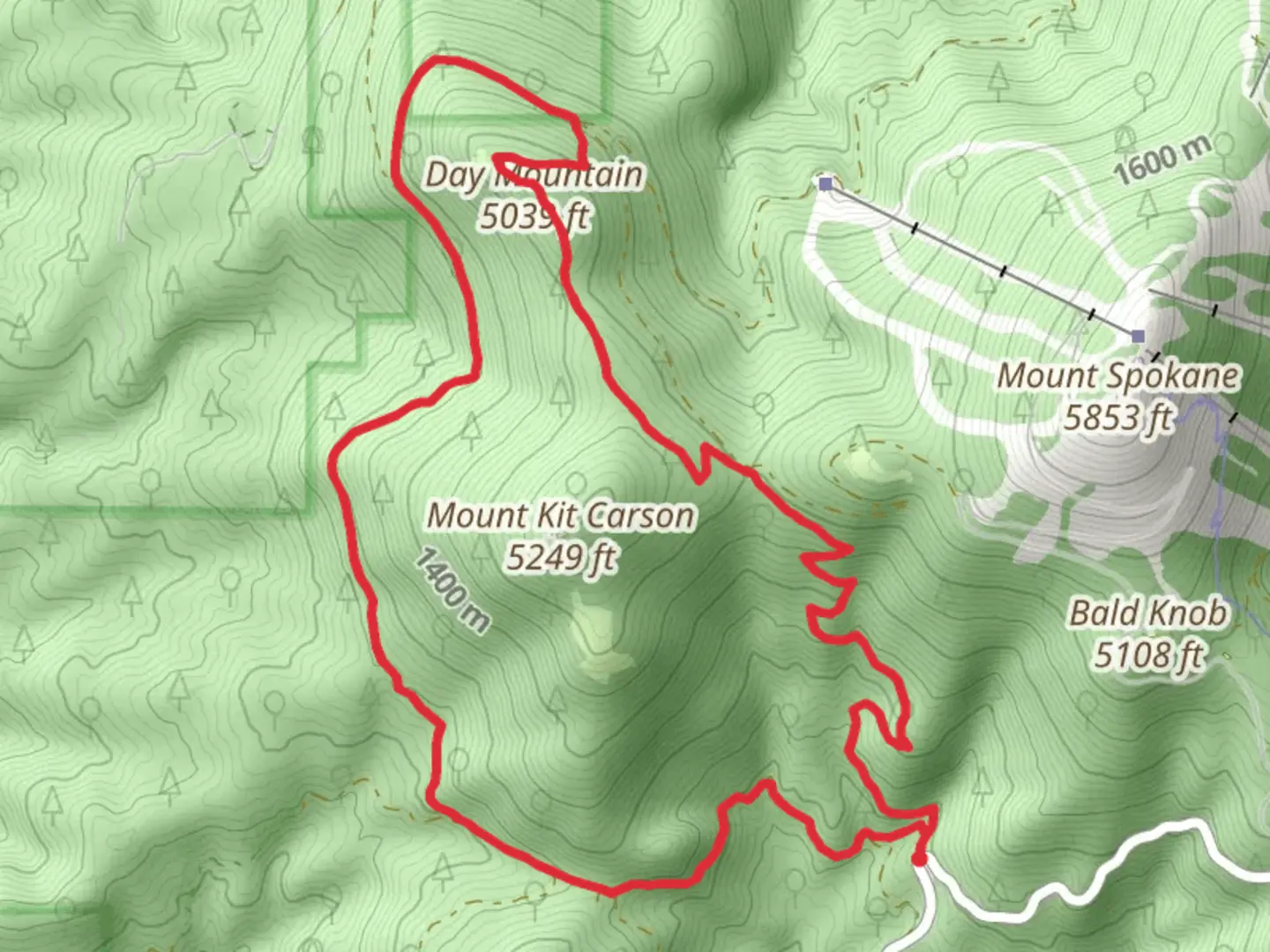 Day Mountain Loop via Mount Kit Carson Road | Spokane County | Washing