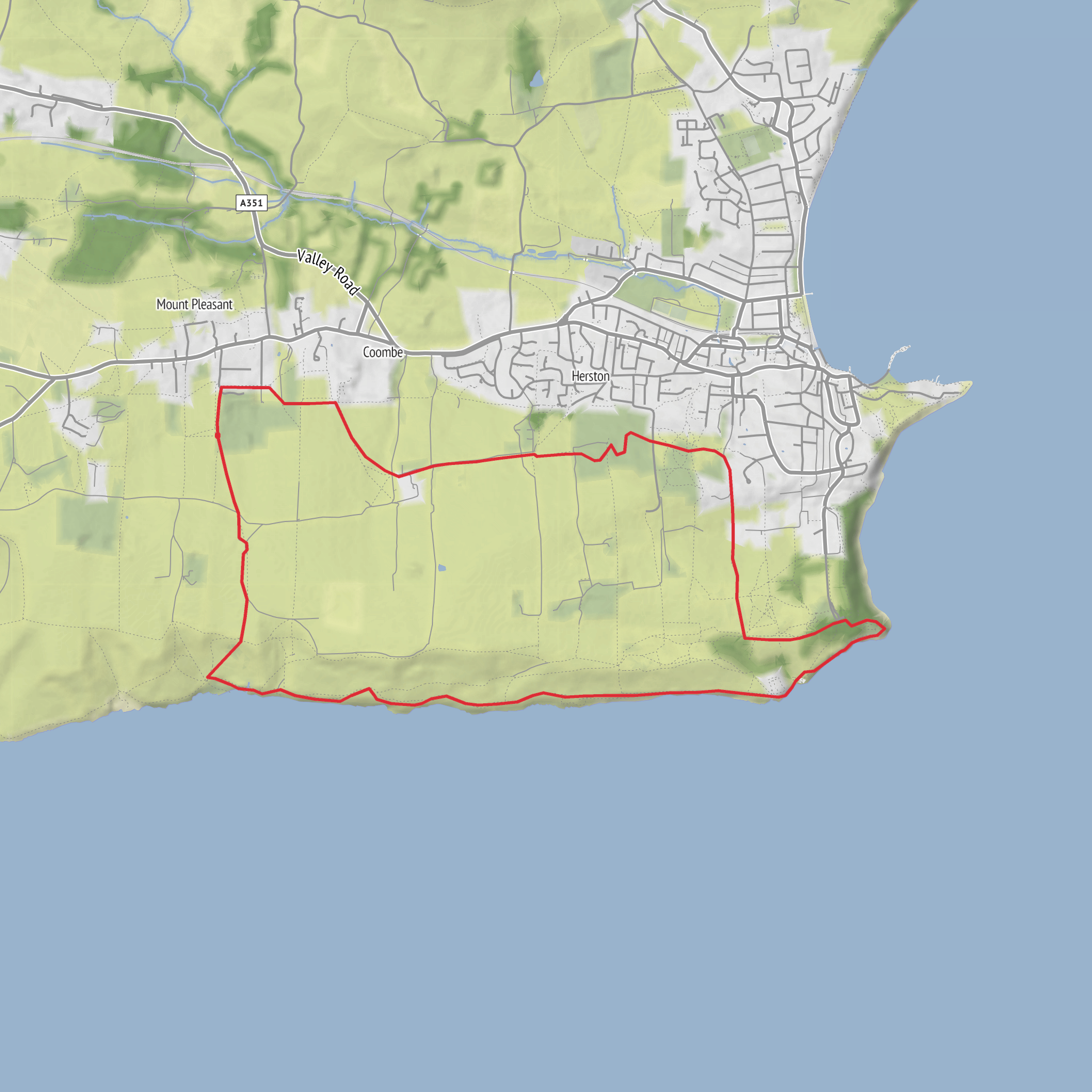 Langton Matravers Loop mobile static map