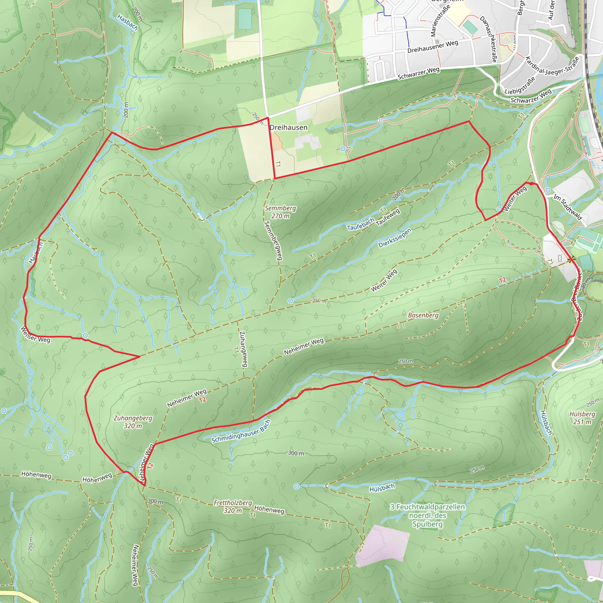 Stadtwald Rundweg mobile static map