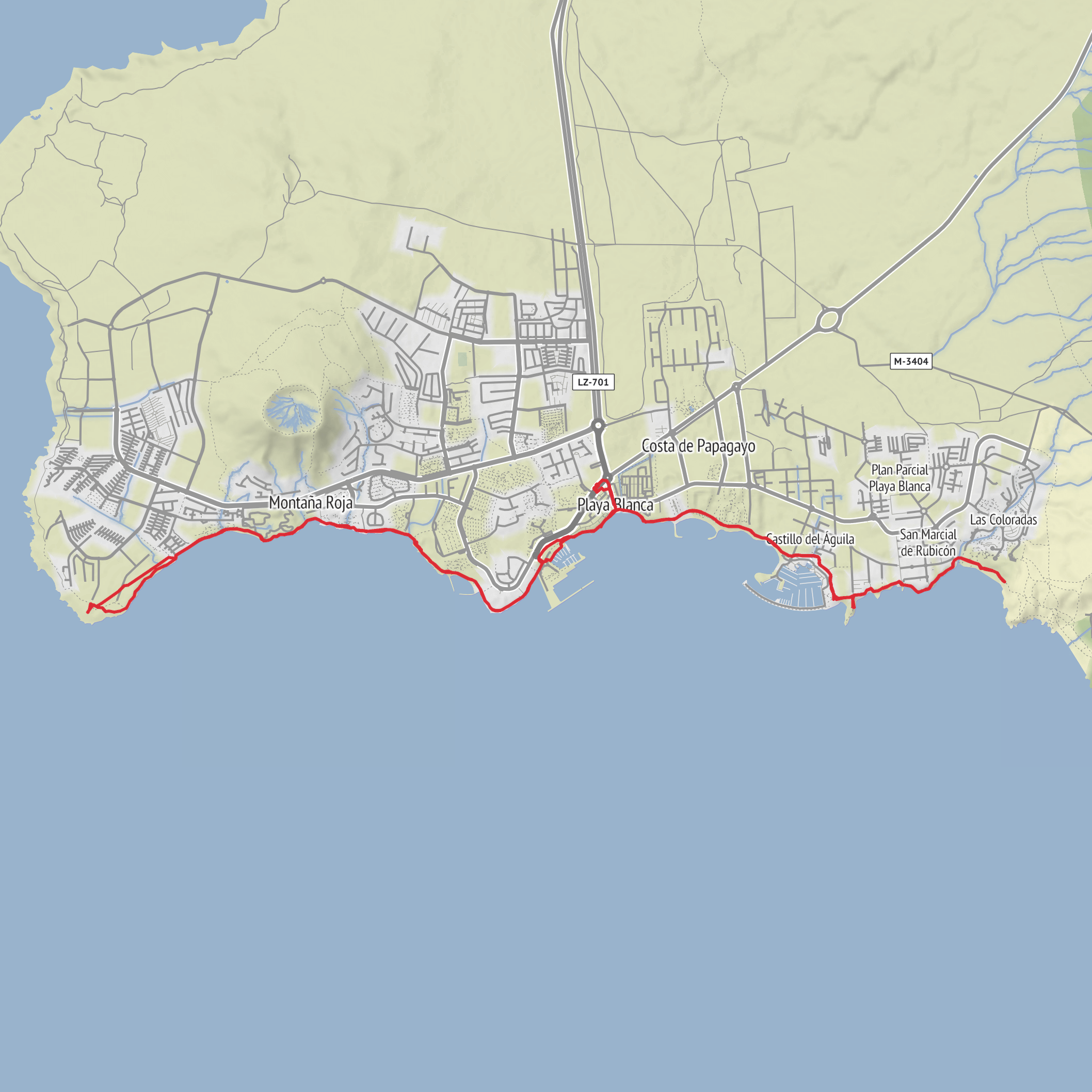 Playa Blanca Promenade - End-to-End mobile static map