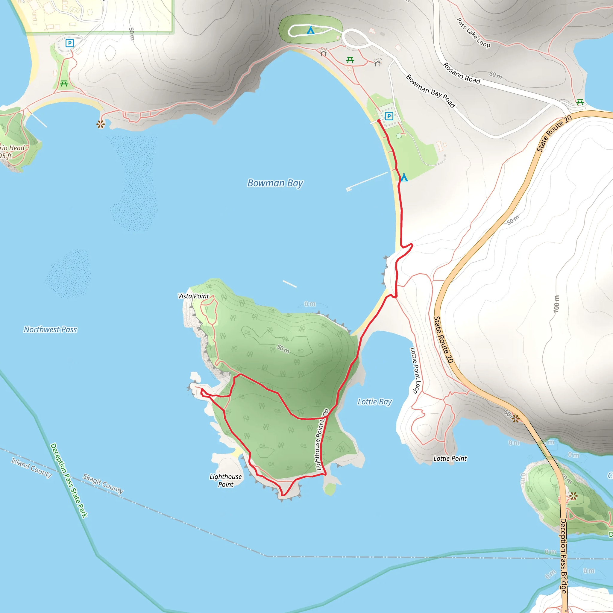 Lighthouse Point Loop mobile static map