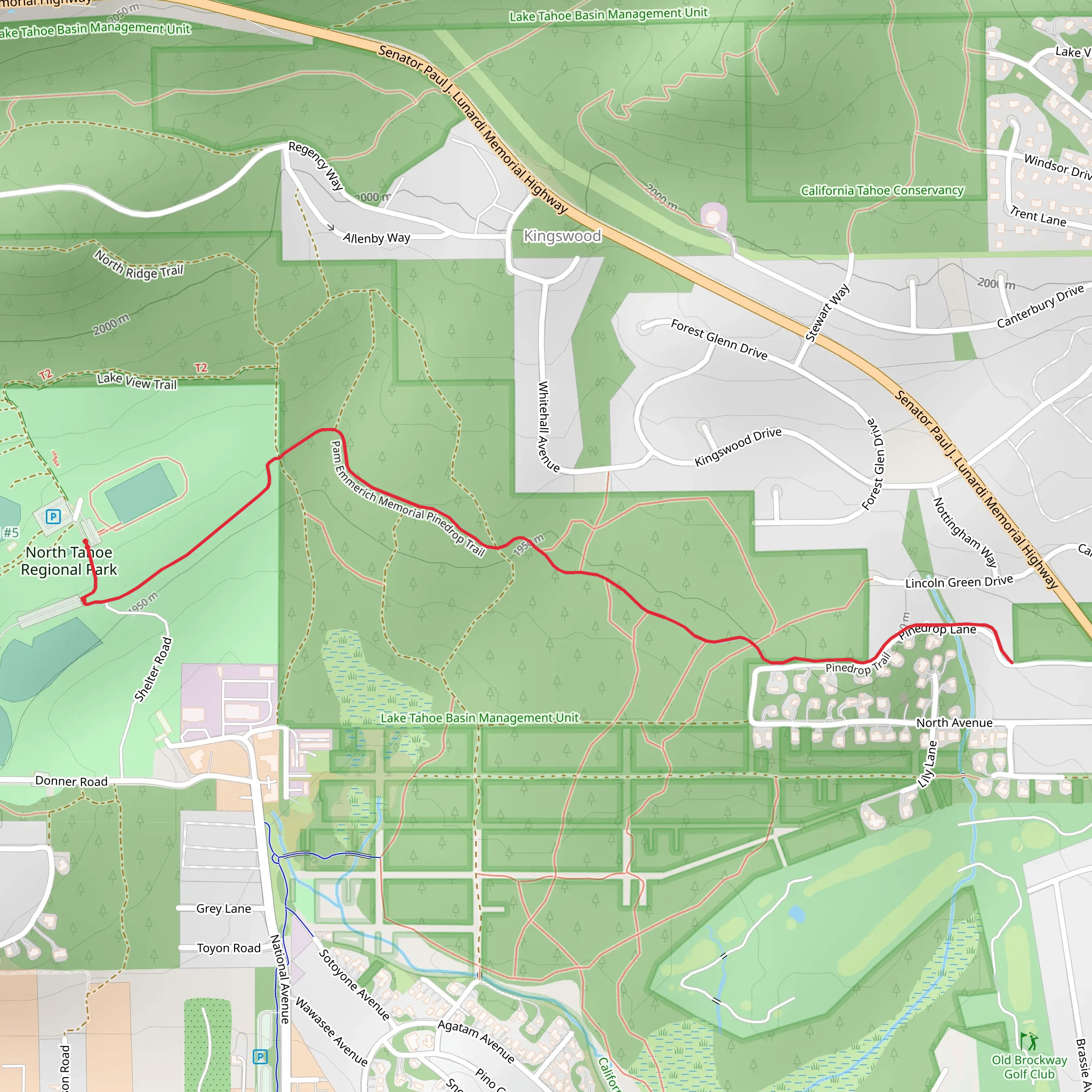 Pam Emmerich Memorial Pinedrop Trail mobile static map