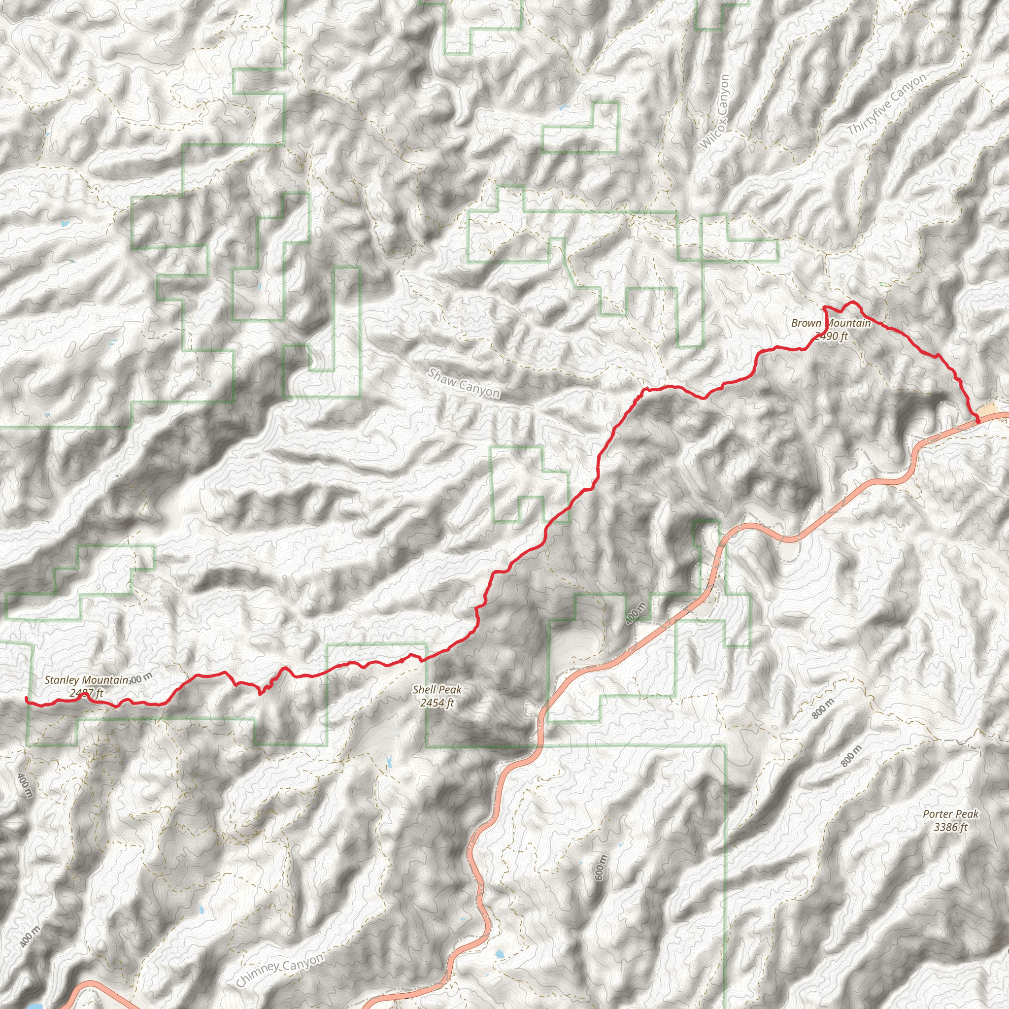 Twin Rocks Trail mobile static map