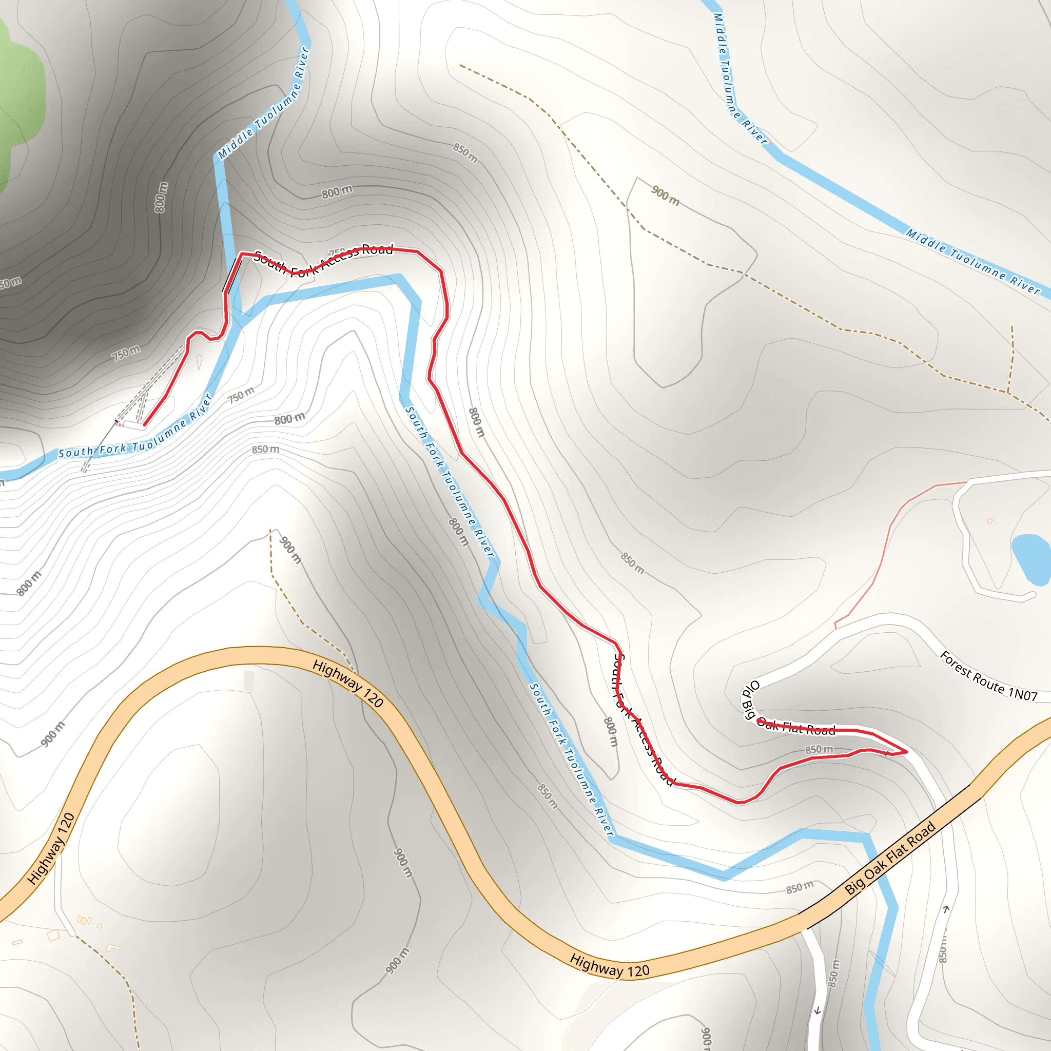 South Fork Access Road mobile static map
