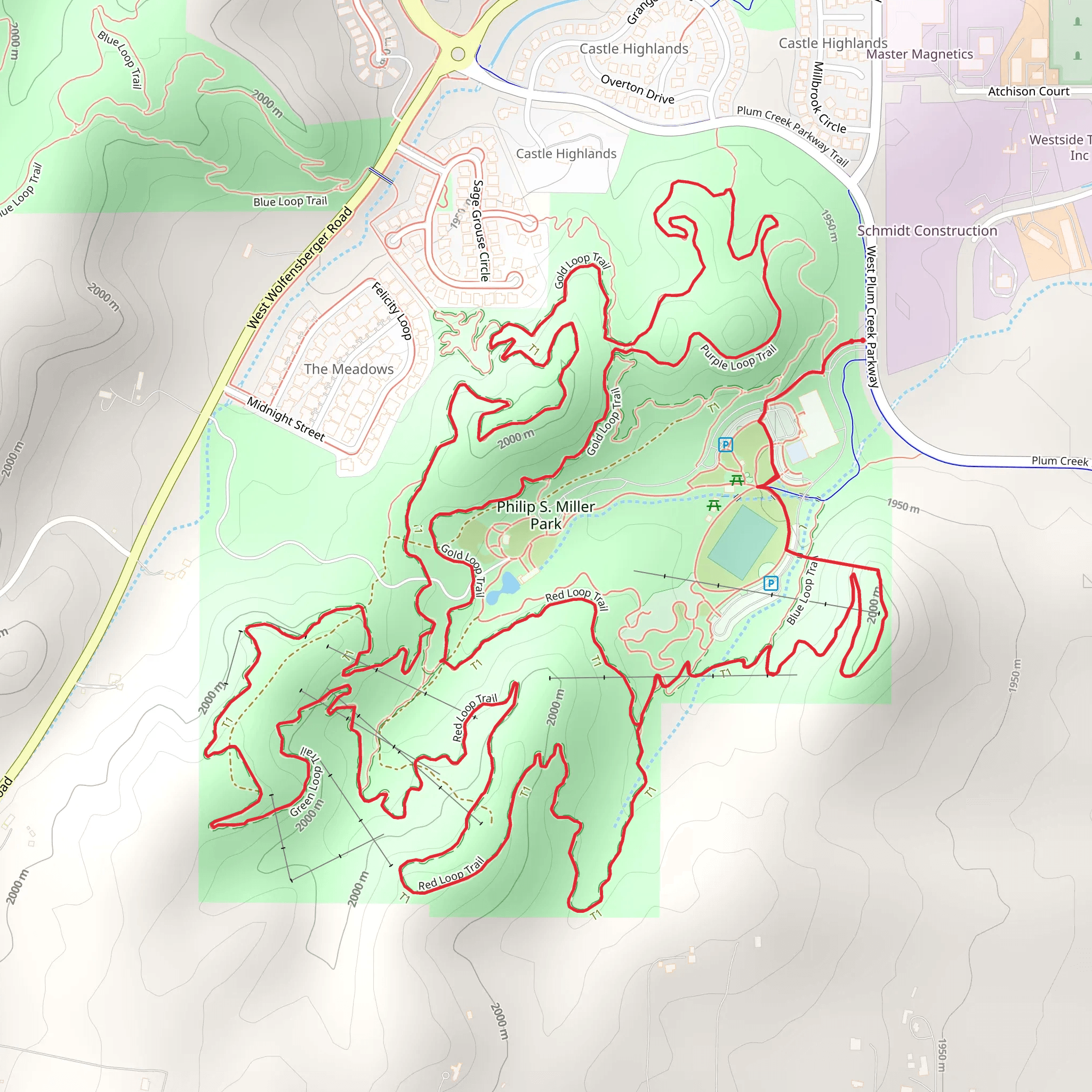 Philip S Miller Park Loop mobile static map