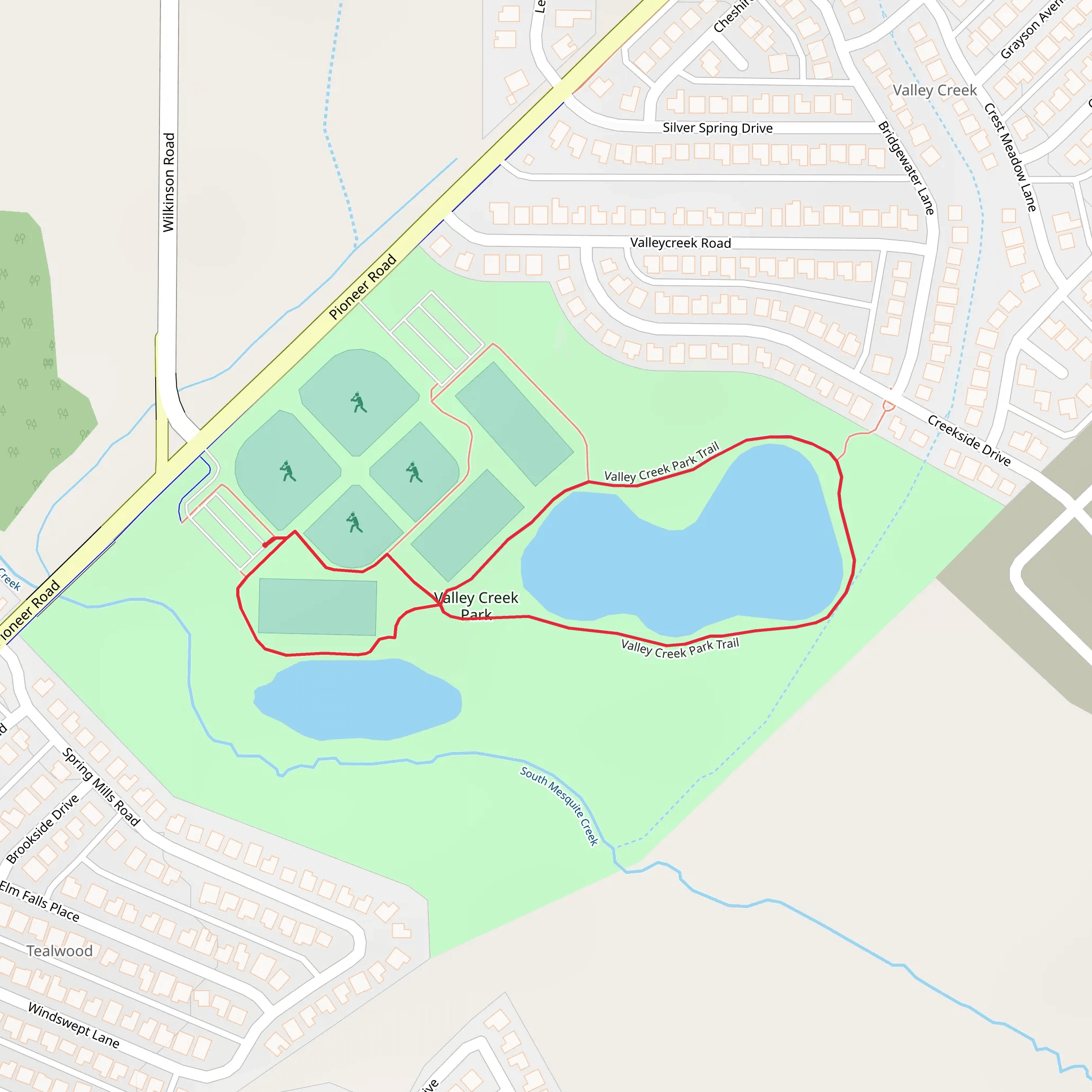 Valley Creek Park Loop Trail mobile static map