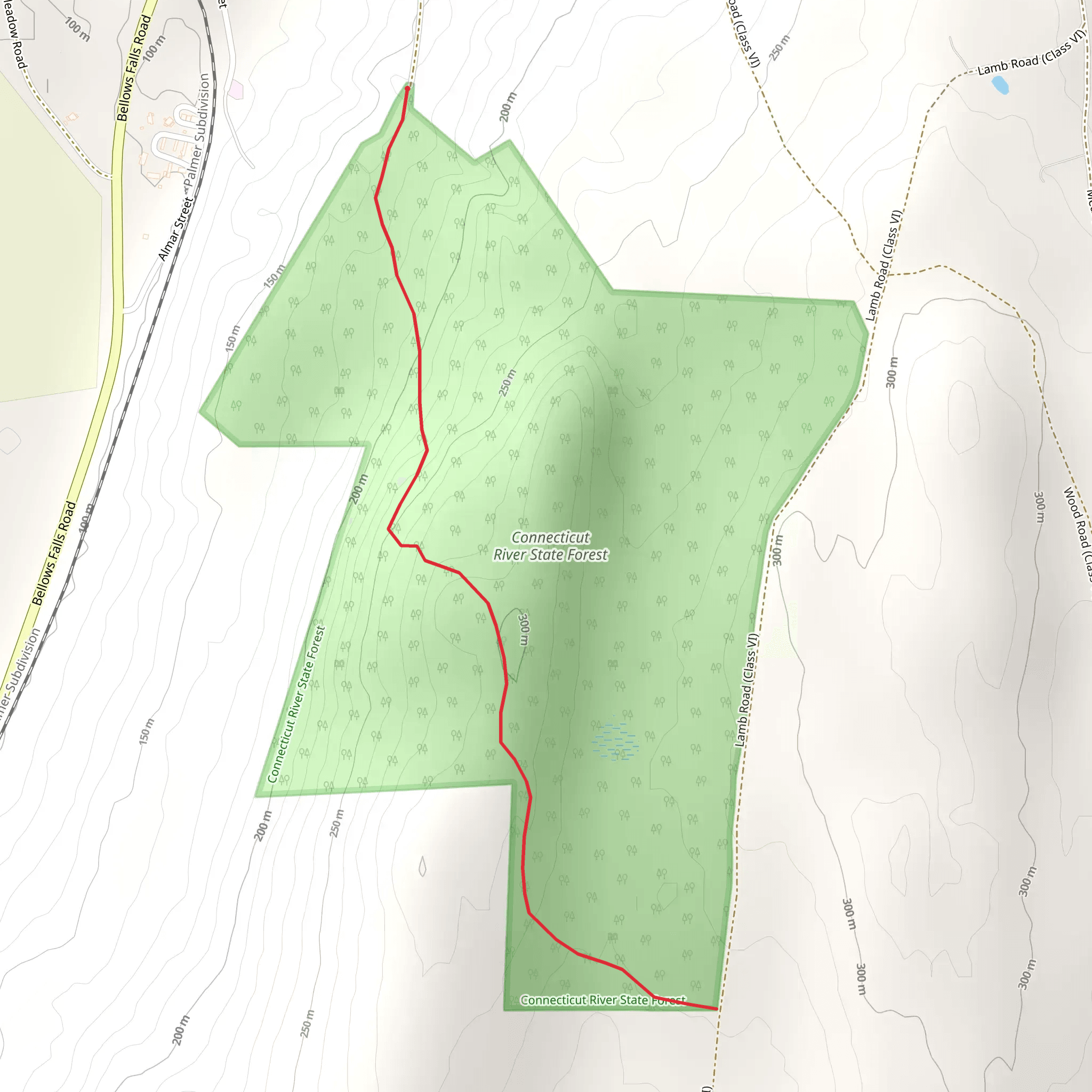 Connecticut River State Forest from East Street Extension mobile static map