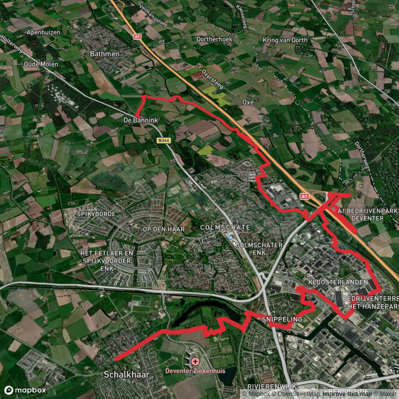 Schalkhaar to Olde Tolhuus via Track Moelle and Track Hanzepark