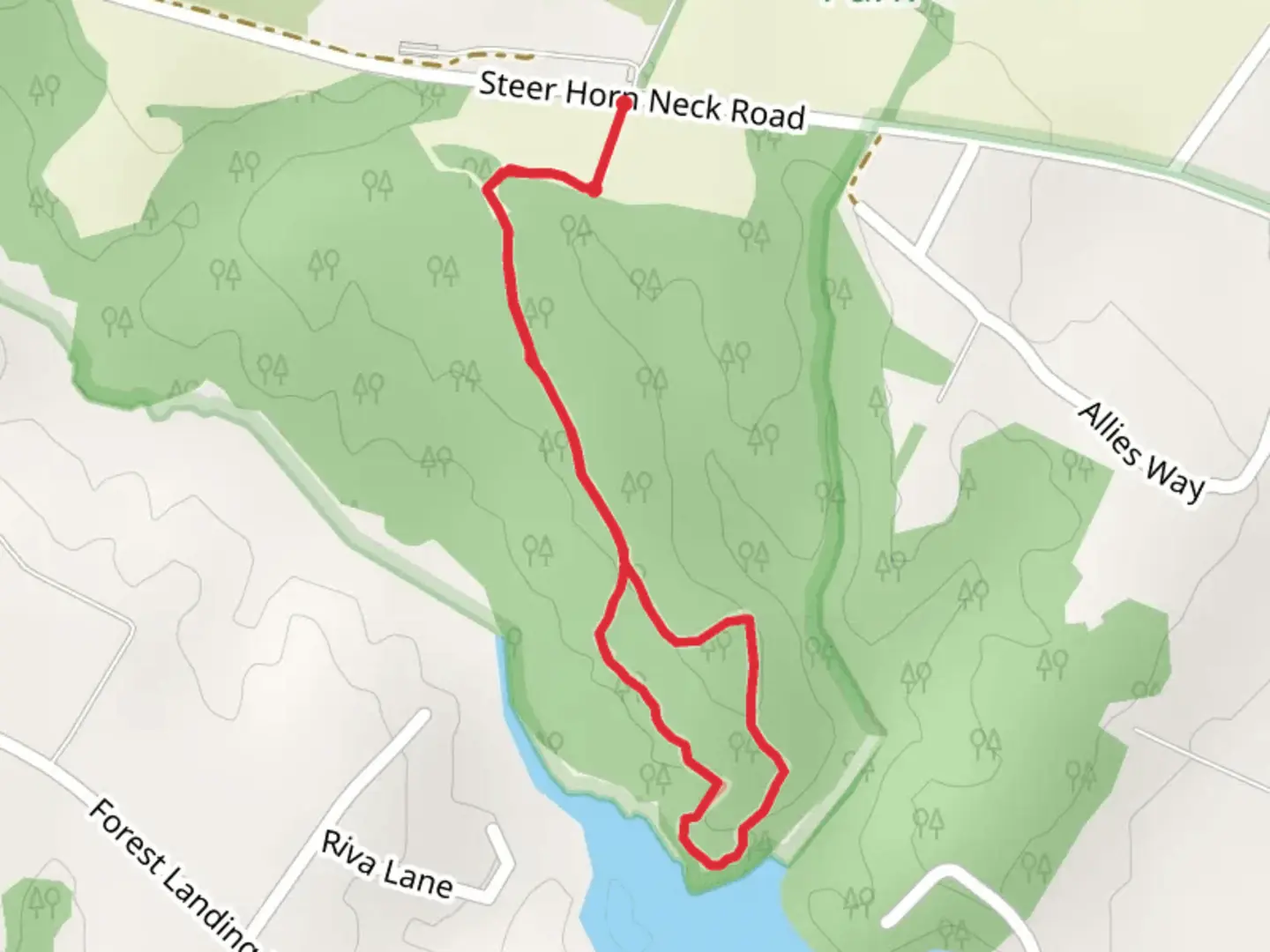 An image depicting the trail White Trail Head and White Trail Loop and its surrounding area.