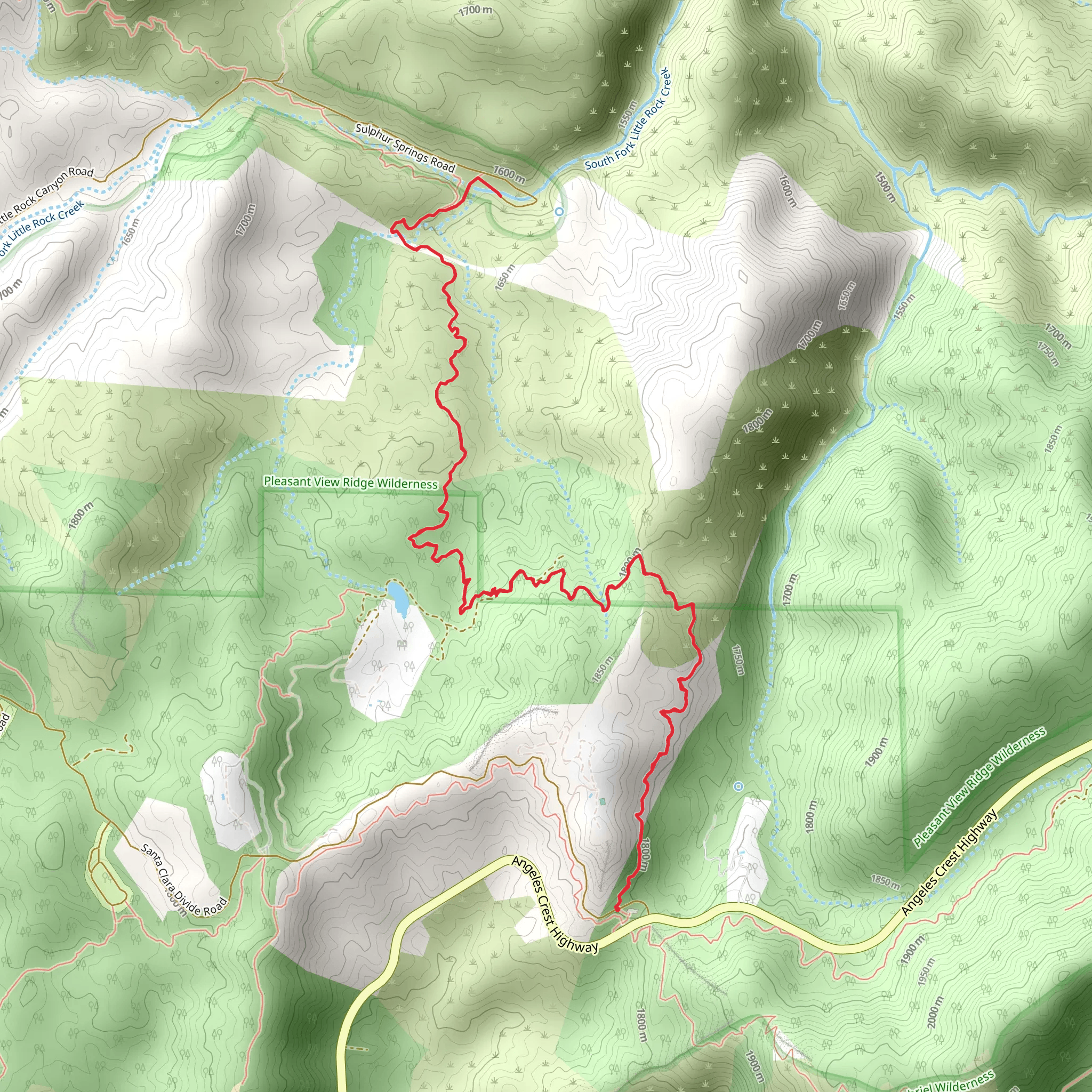 Sulphur Springs via Pacific Crest Trail mobile static map