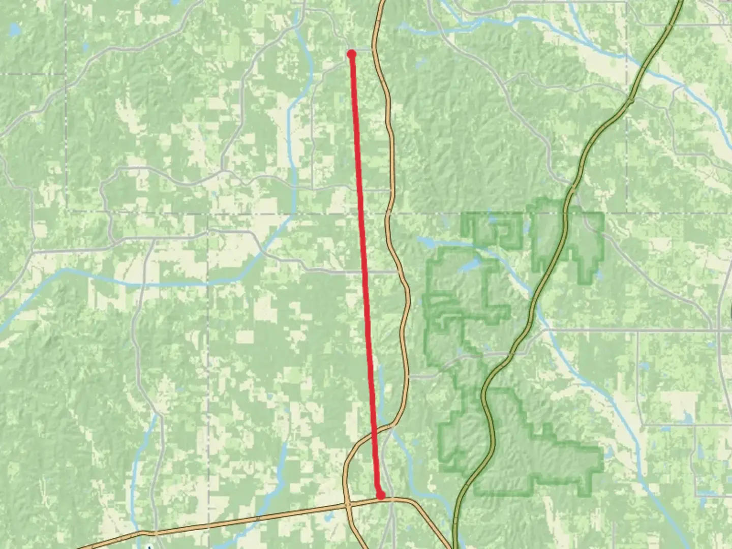 An image depicting the trail Tanglefoot Trail and its surrounding area.