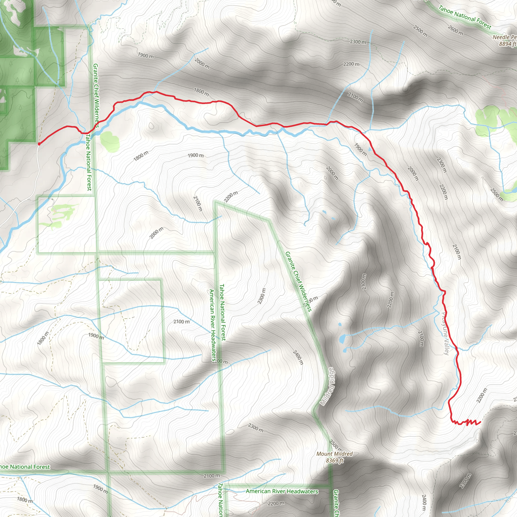 Historic Western States Trail mobile static map