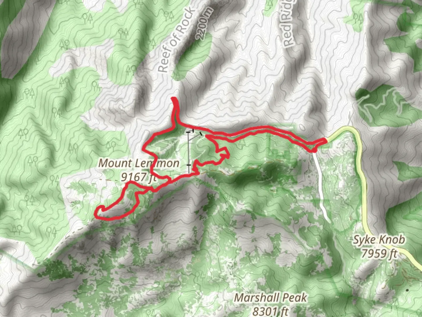An image depicting the trail Sabino Creek - Aspen Draw Loop and its surrounding area.