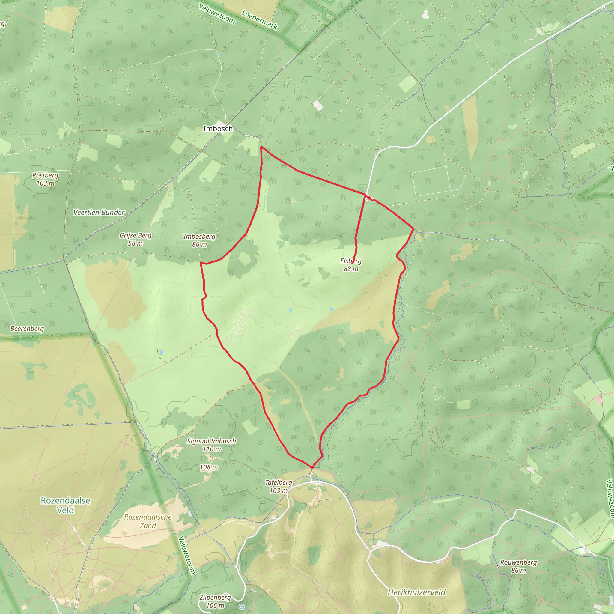 Elsberg via Burgemeester Bloemers Weg and Tunnekes Weg mobile static map