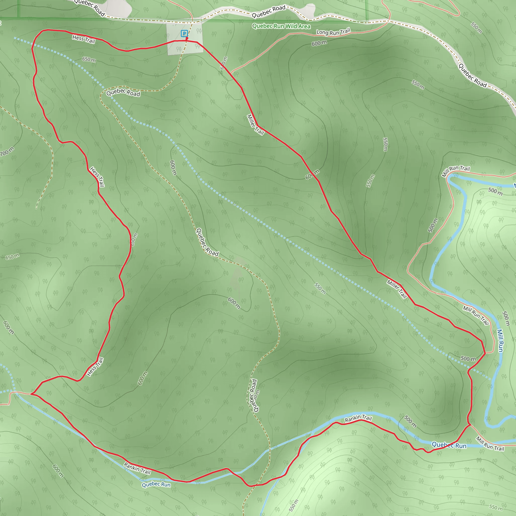 Miller and Hess Trail Loop mobile static map