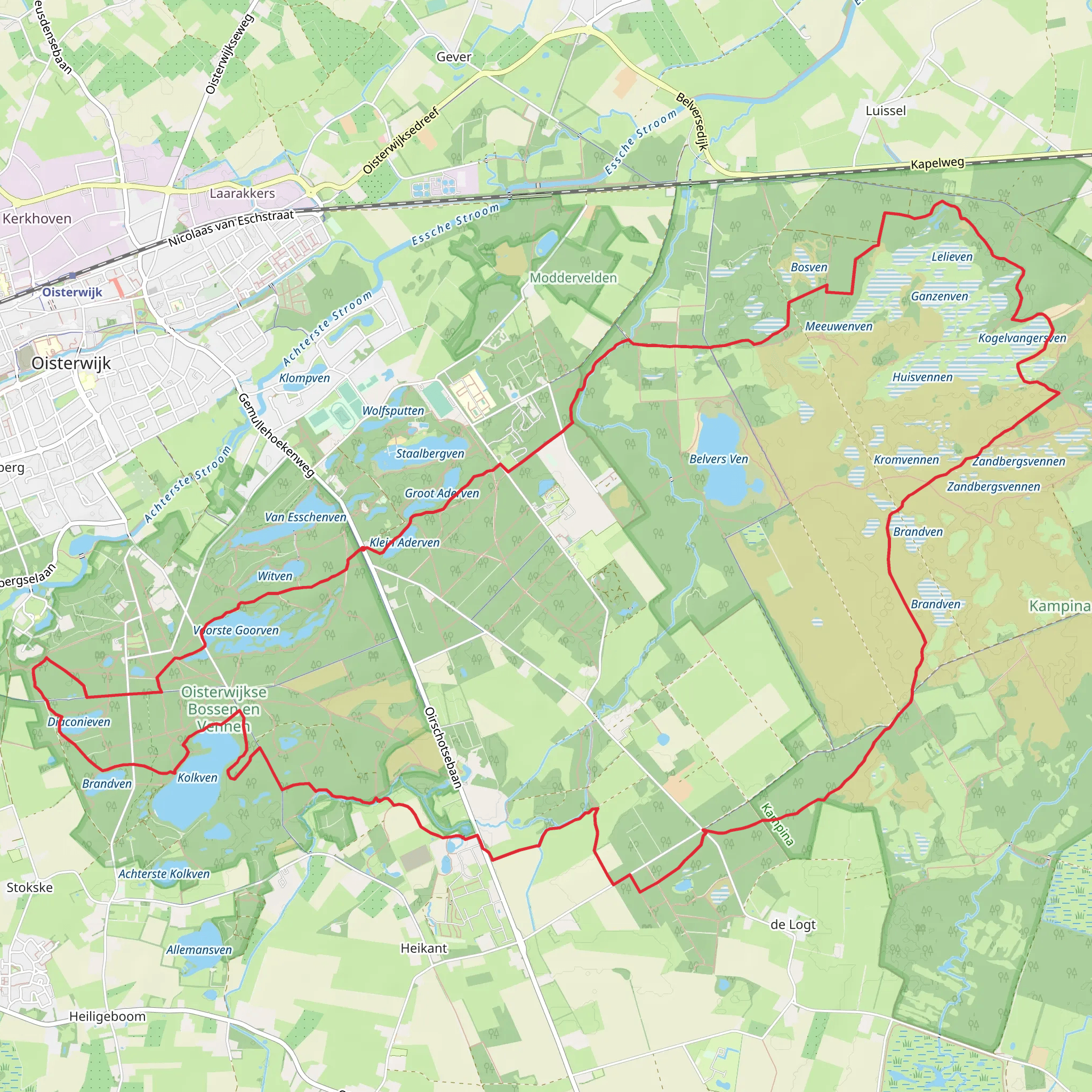 Voorste Goorven, Kolkven, Kogelvangersven and Palingven Loop mobile static map