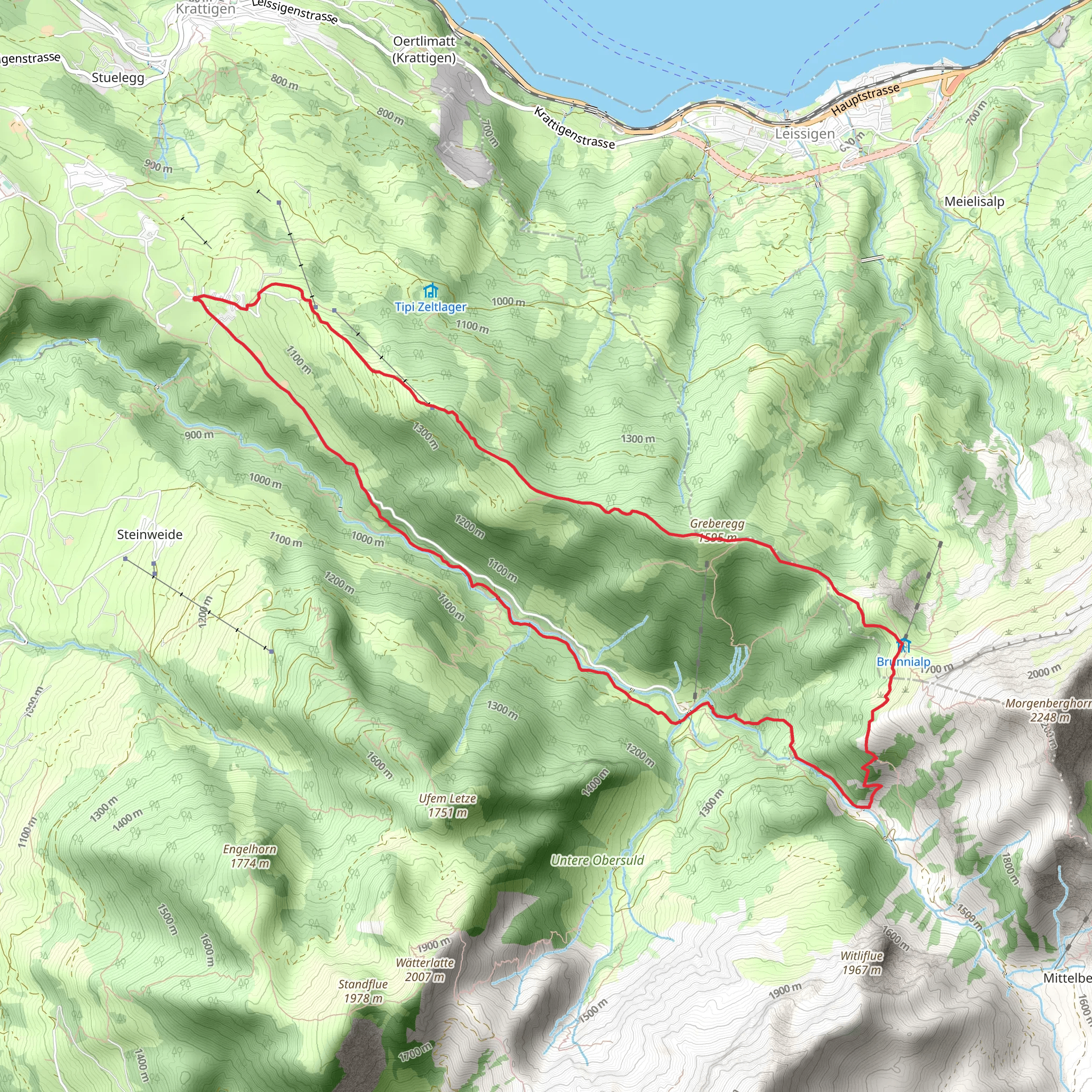 Over the Greberegg to the Pochtenfall mobile static map